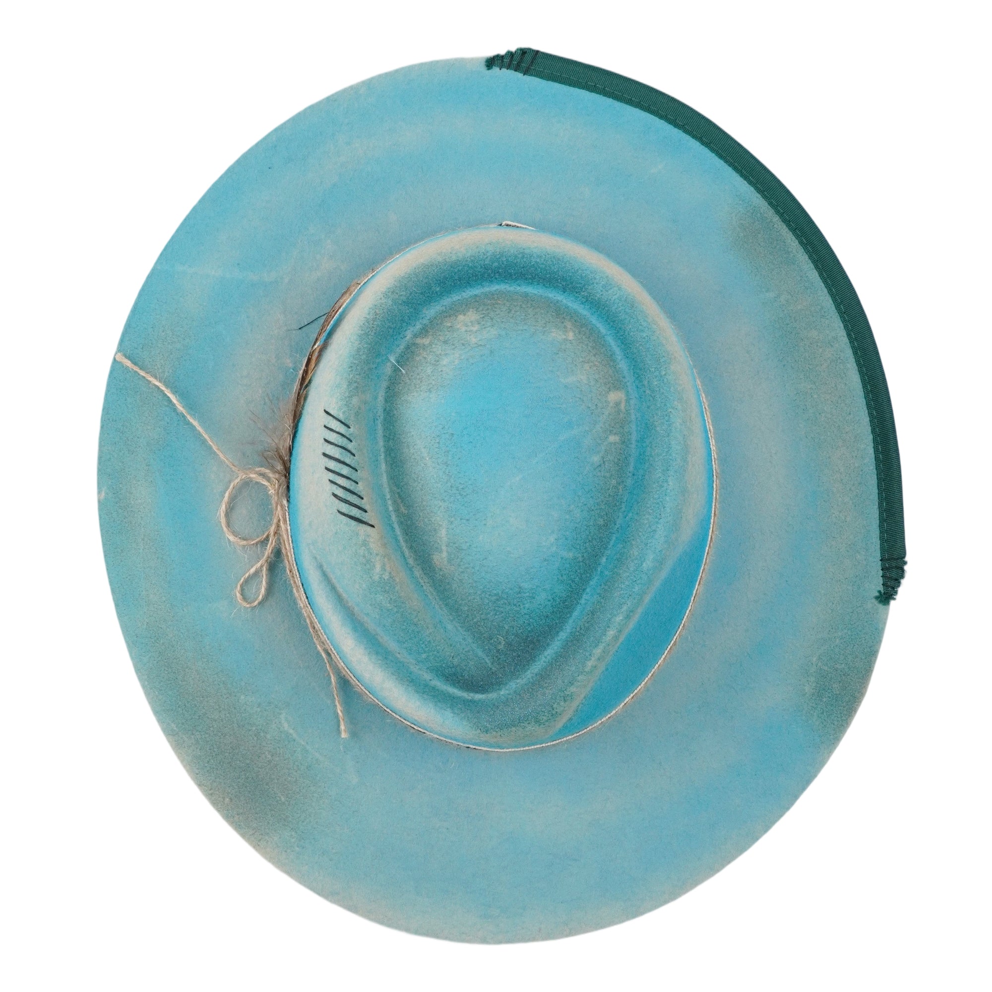 Minimalist Felt Hat – Blue-Green Body, Clean Lines