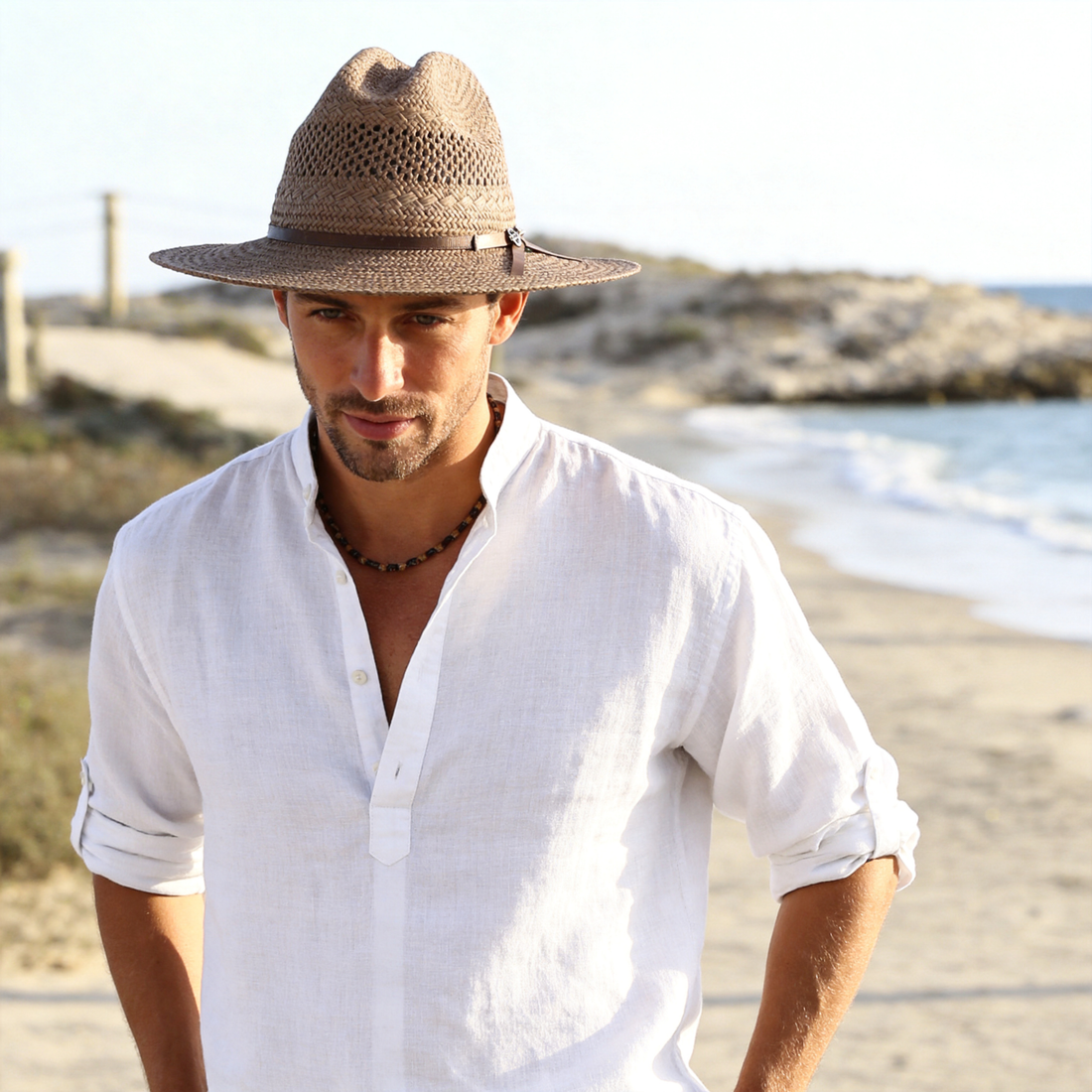 Straw Hat – Brown, Minimalist Band