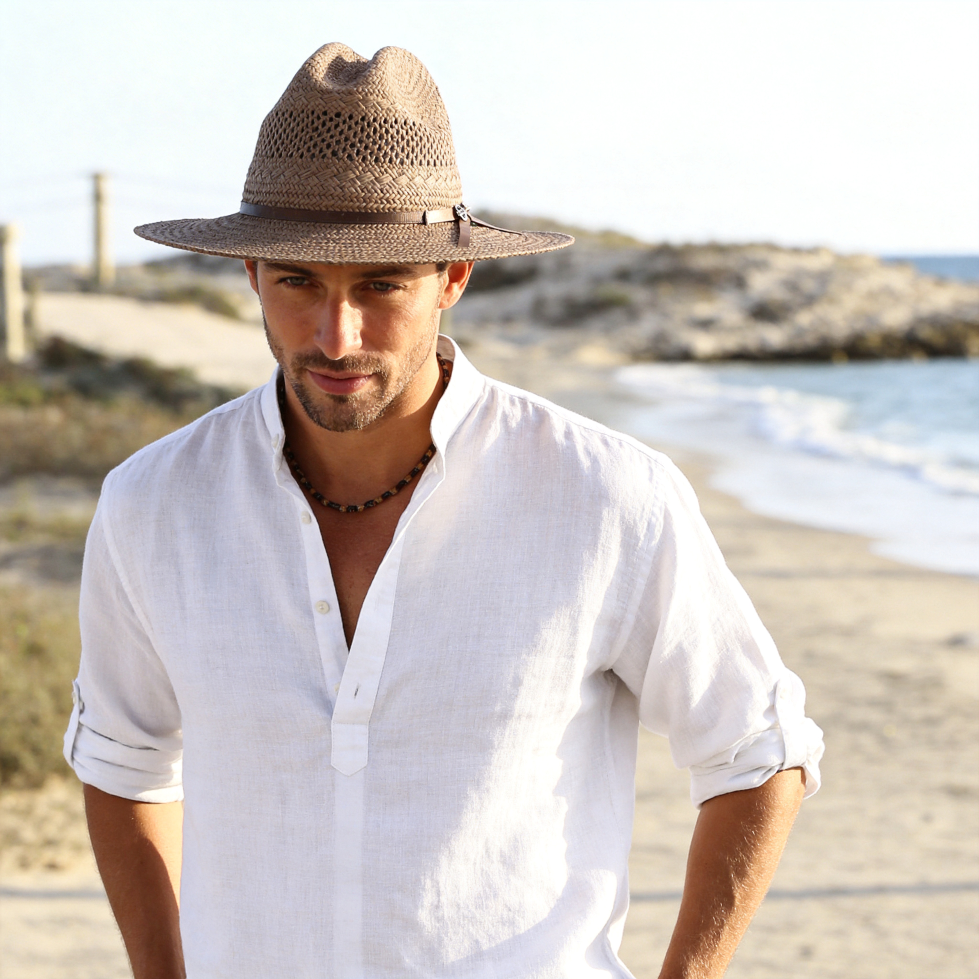 Straw Hat – Brown, Minimalist Band