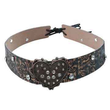 HEART METAL LEATHER HAT BAND