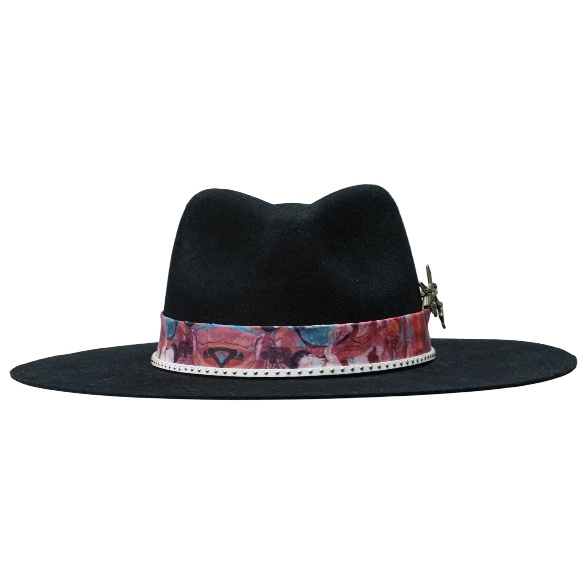 Statement Brim Hat: Custom Band, Metal Pin
