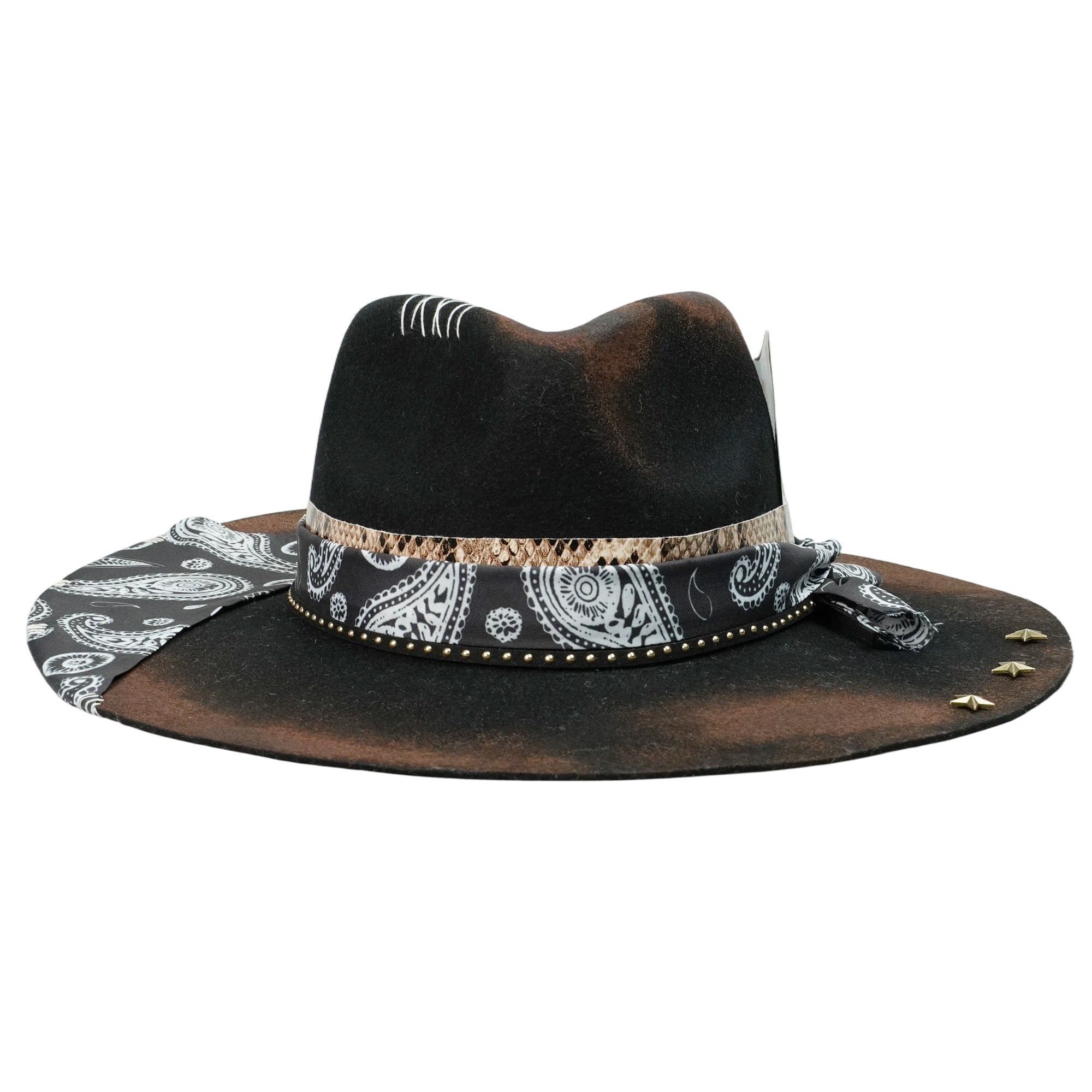 Architectural Felt Hat – Straight Brim, Retro Card Trim