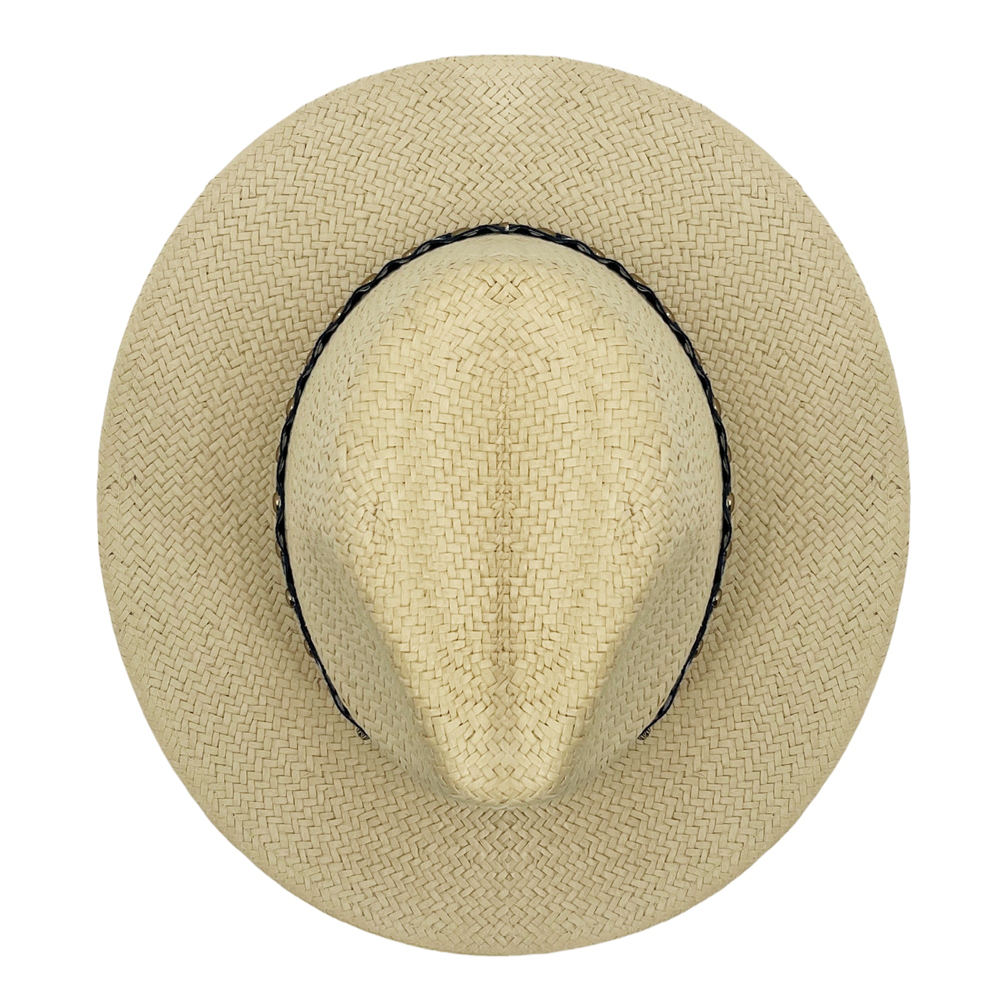 Beige Straw Hat – Woven Trim & Simple Clasp