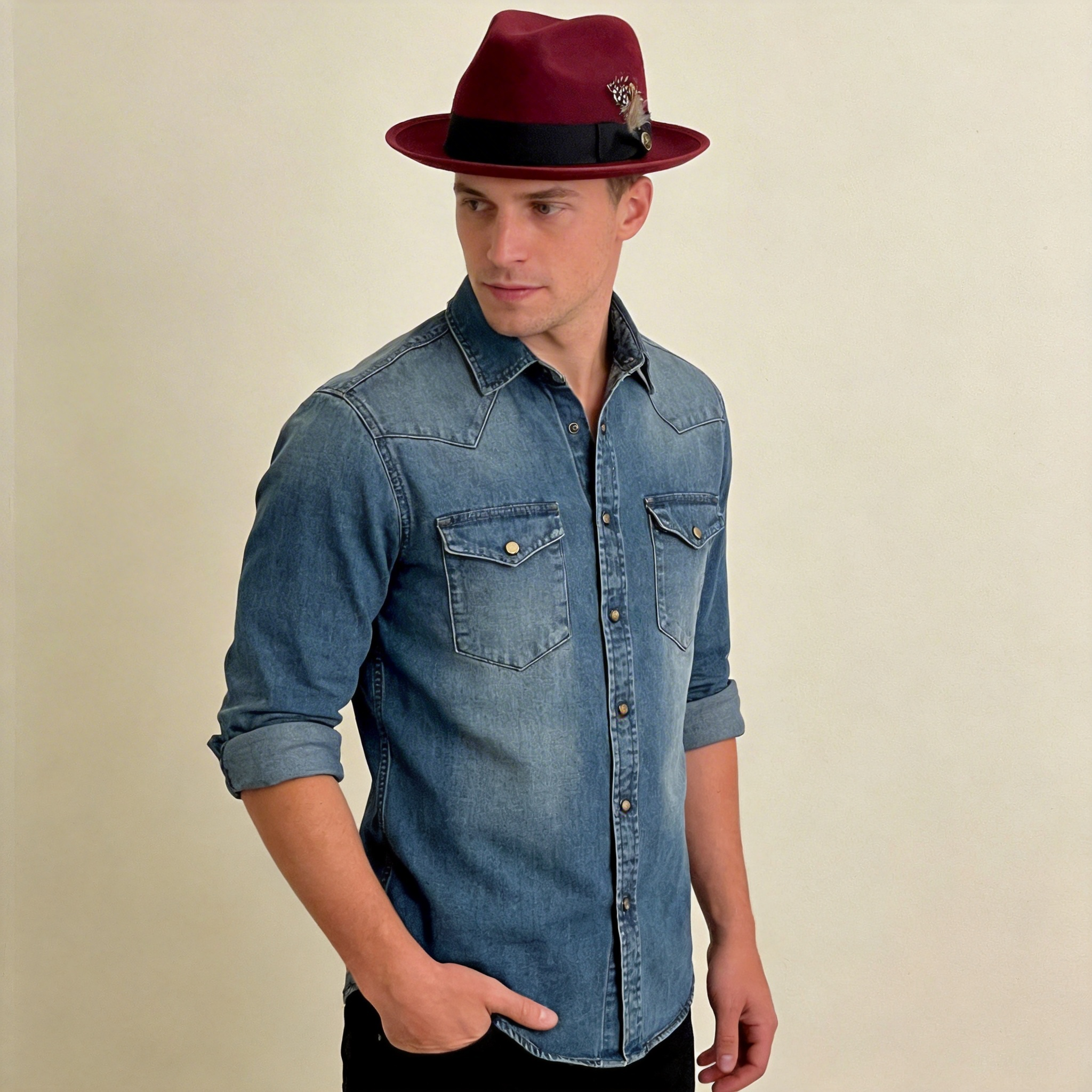Burgundy Fedora Hat
