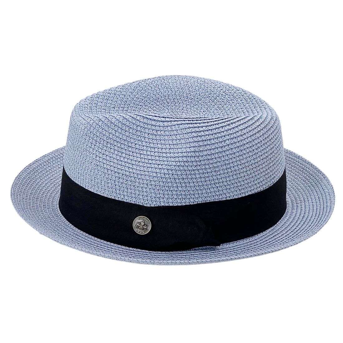 Classic Fedora Straw Hat – Solid Blue Design