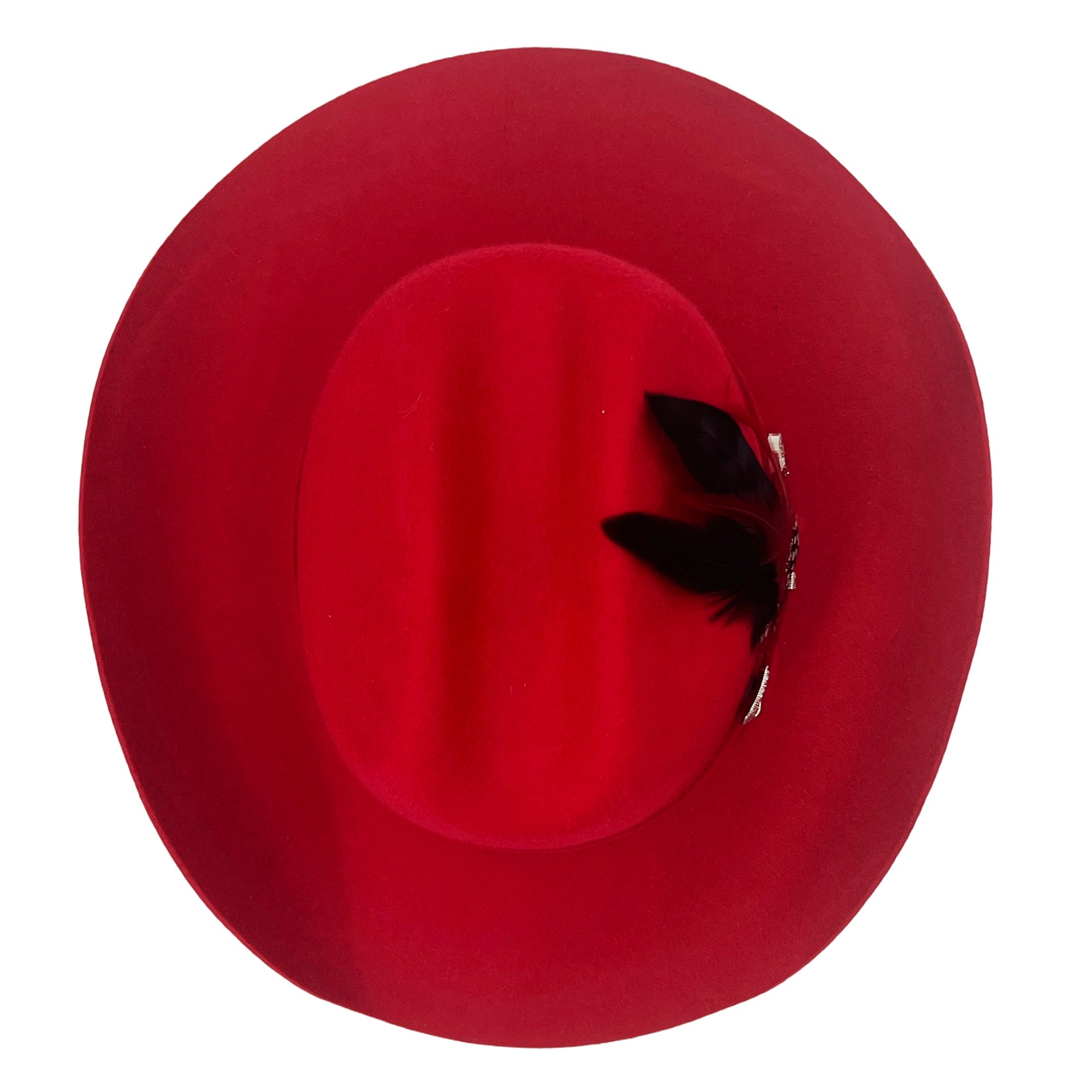 Modern Crimson Hat – Felt Band Accent