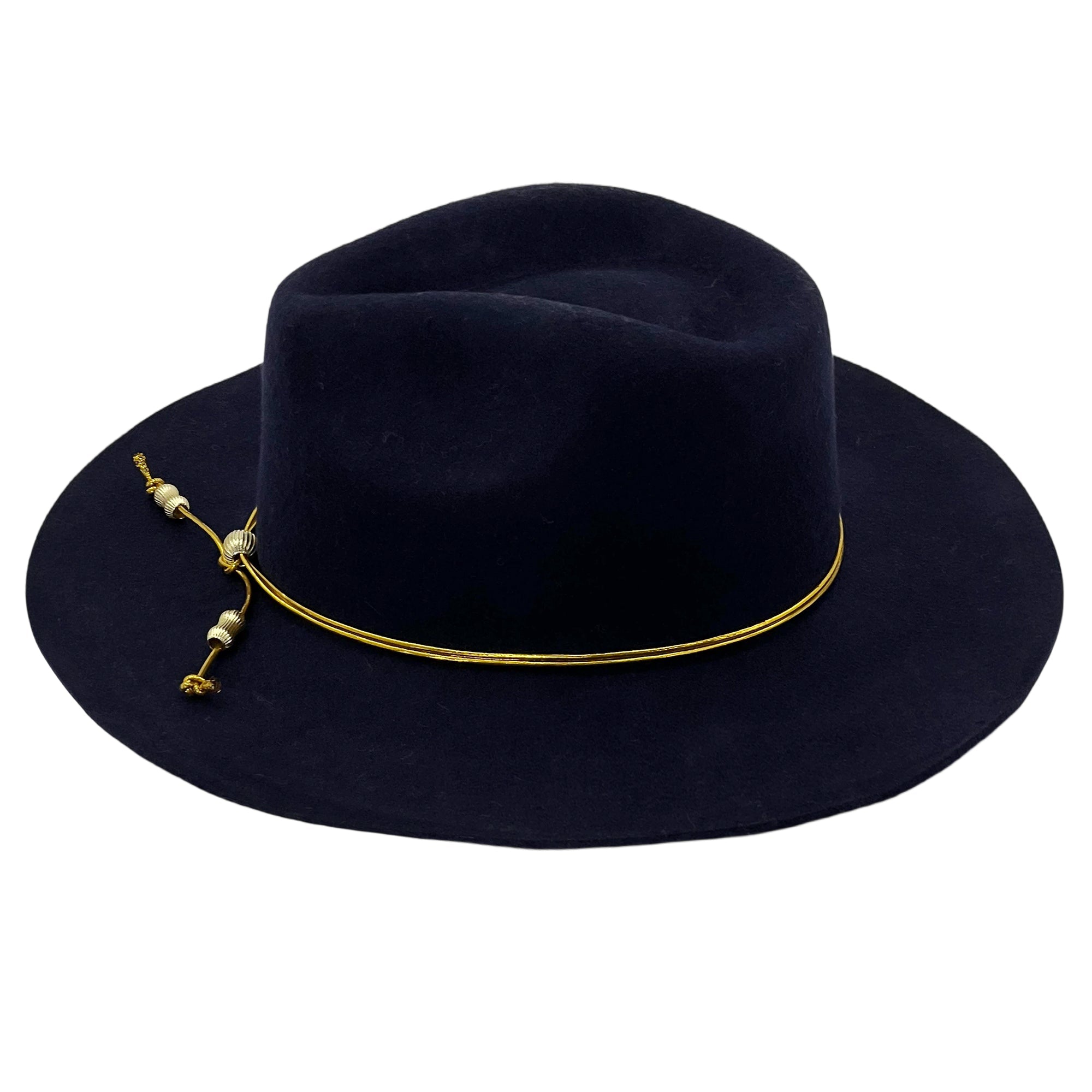 Modern Felt Hat – Navy & Refined Metal Trim