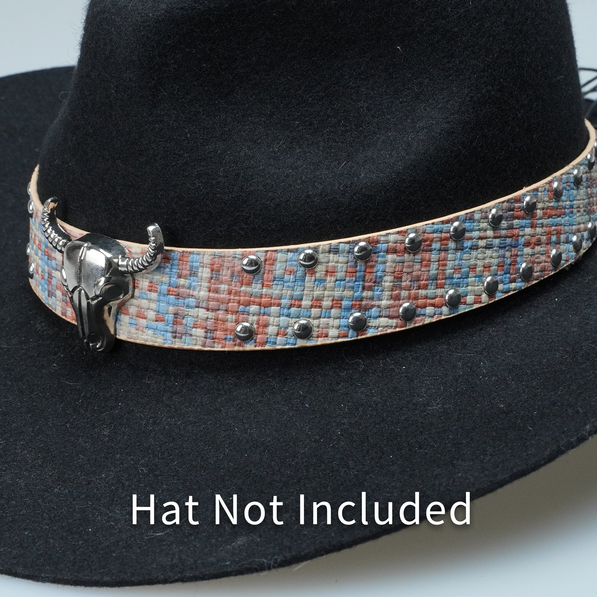 COLORFUL BRAIDED METAL LEATHER HAT BAND