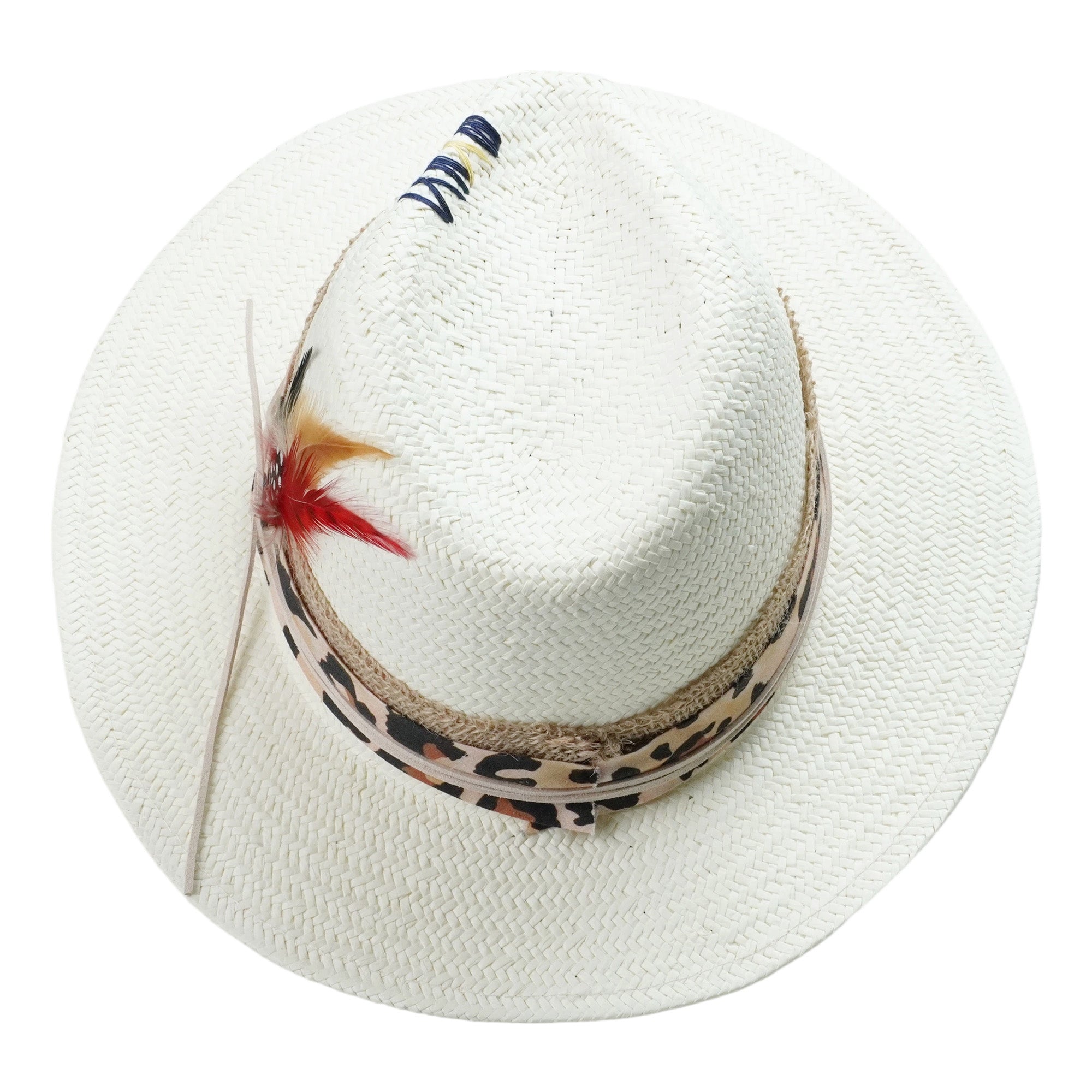 Classic Gus Crown - Off-White with Feather Detail