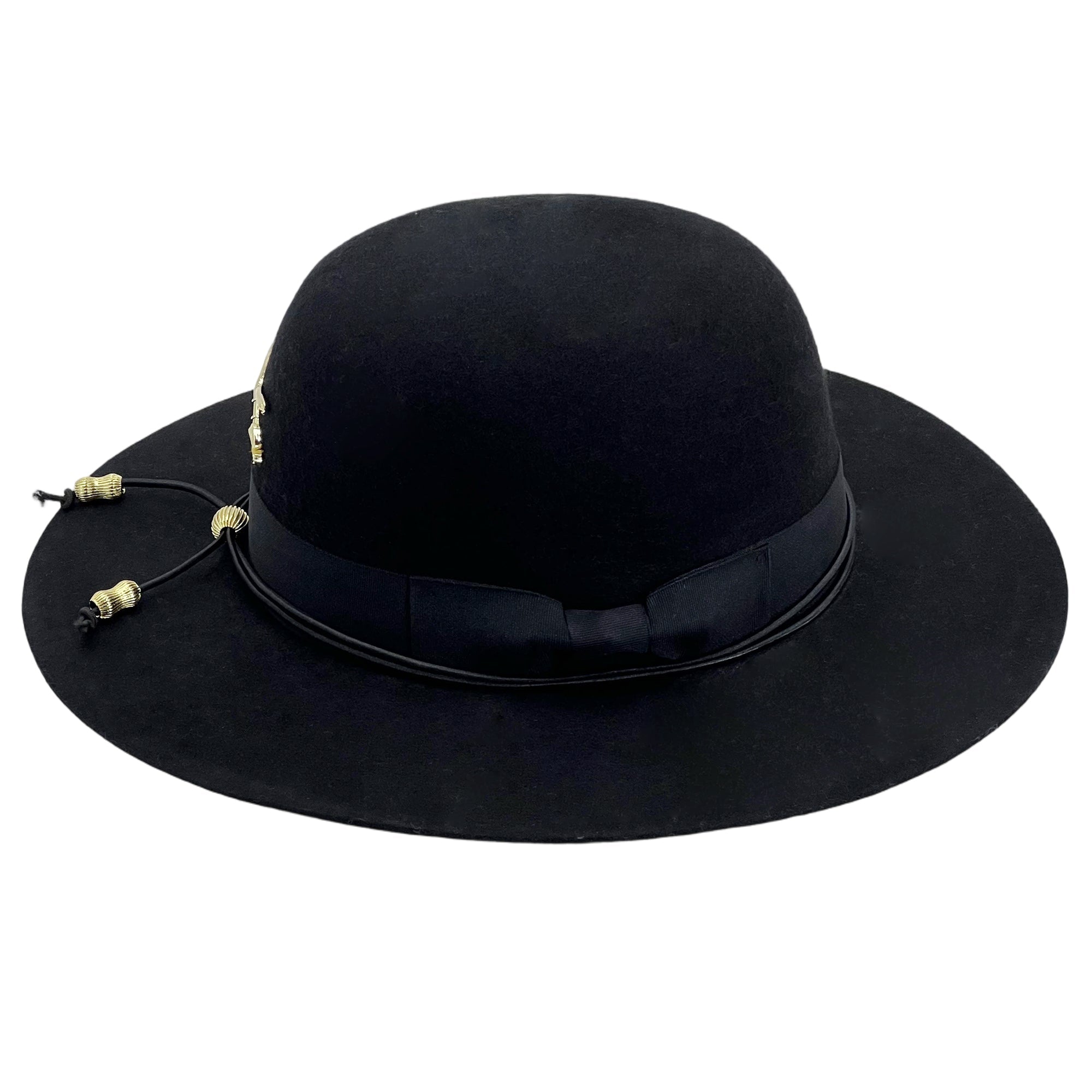 Black Flat-Brim – Custom Metal Accents