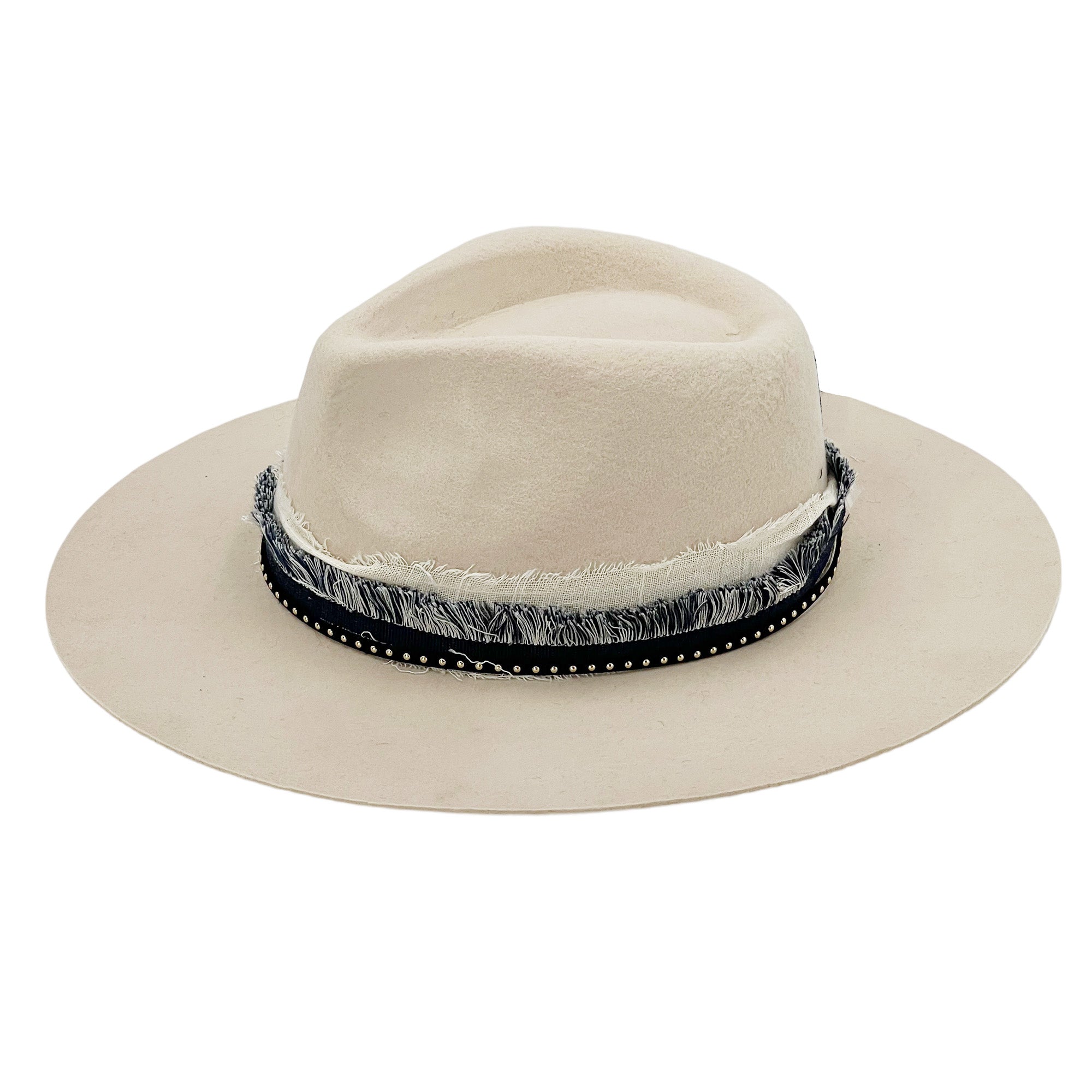 Soft Beige Wide-Brim – Artisan Fabric Band