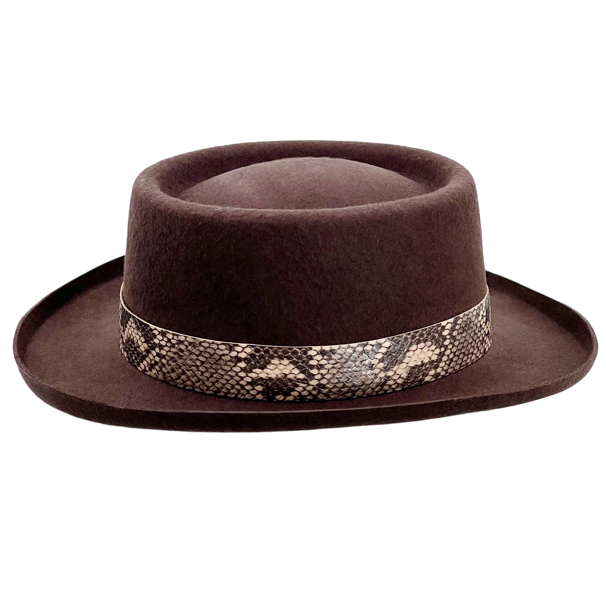 Brown Gambler Hat – Patterned Band