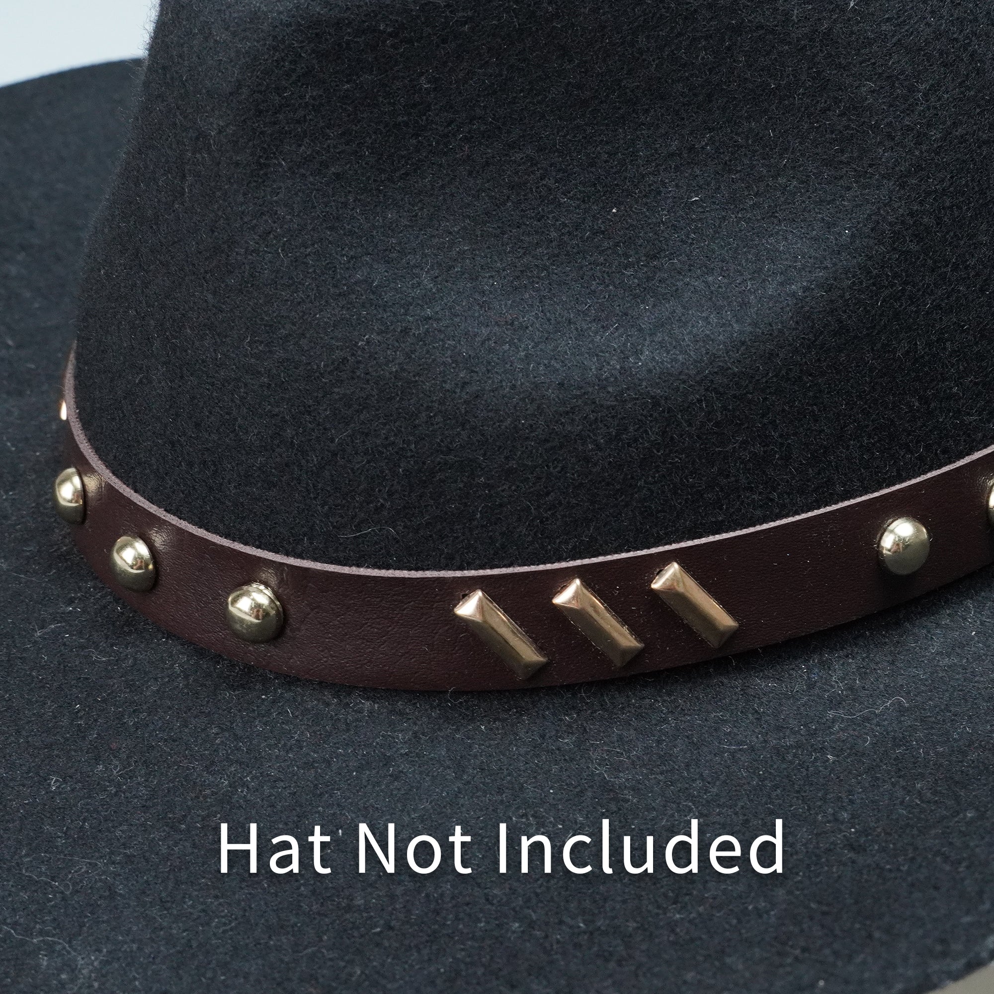 BLACK BROWN GOLD STUD HAT BAND
