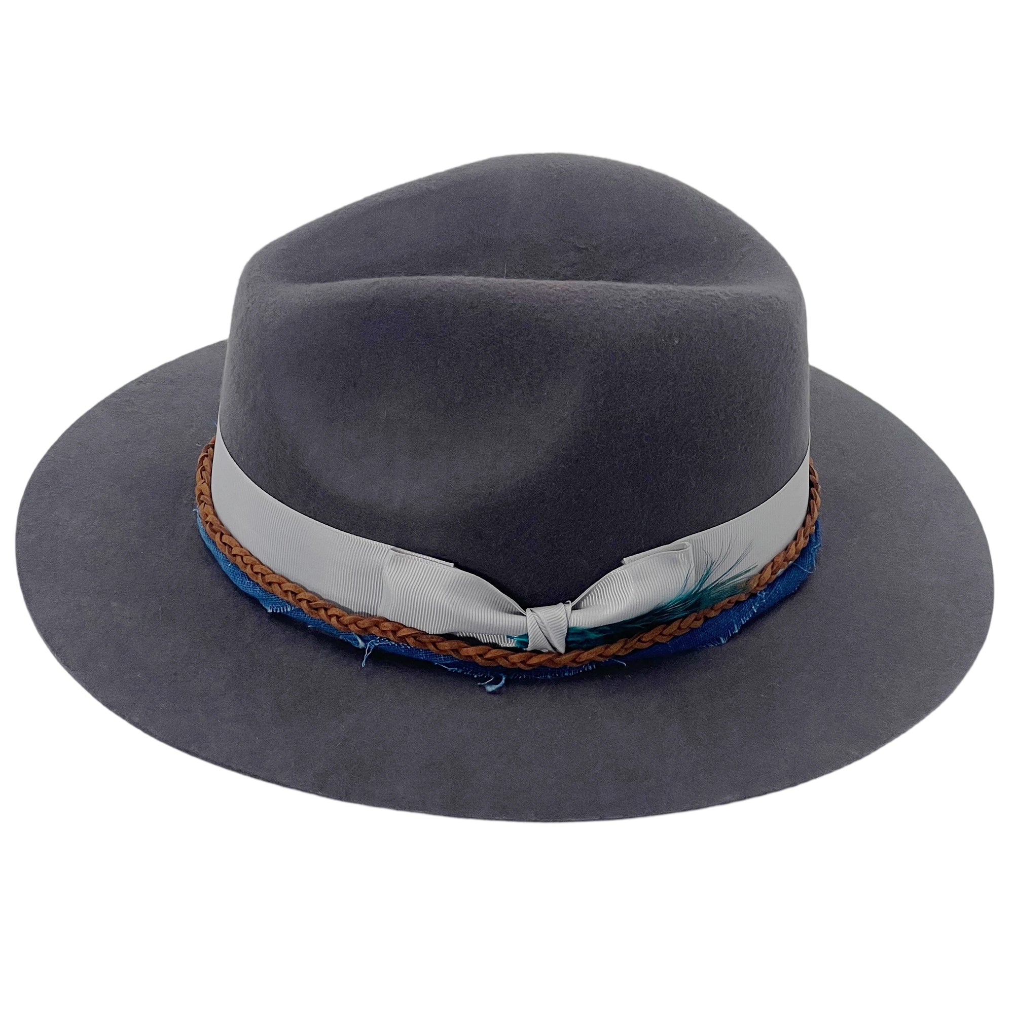 Gray Felt Hat – Layered Custom Hatband