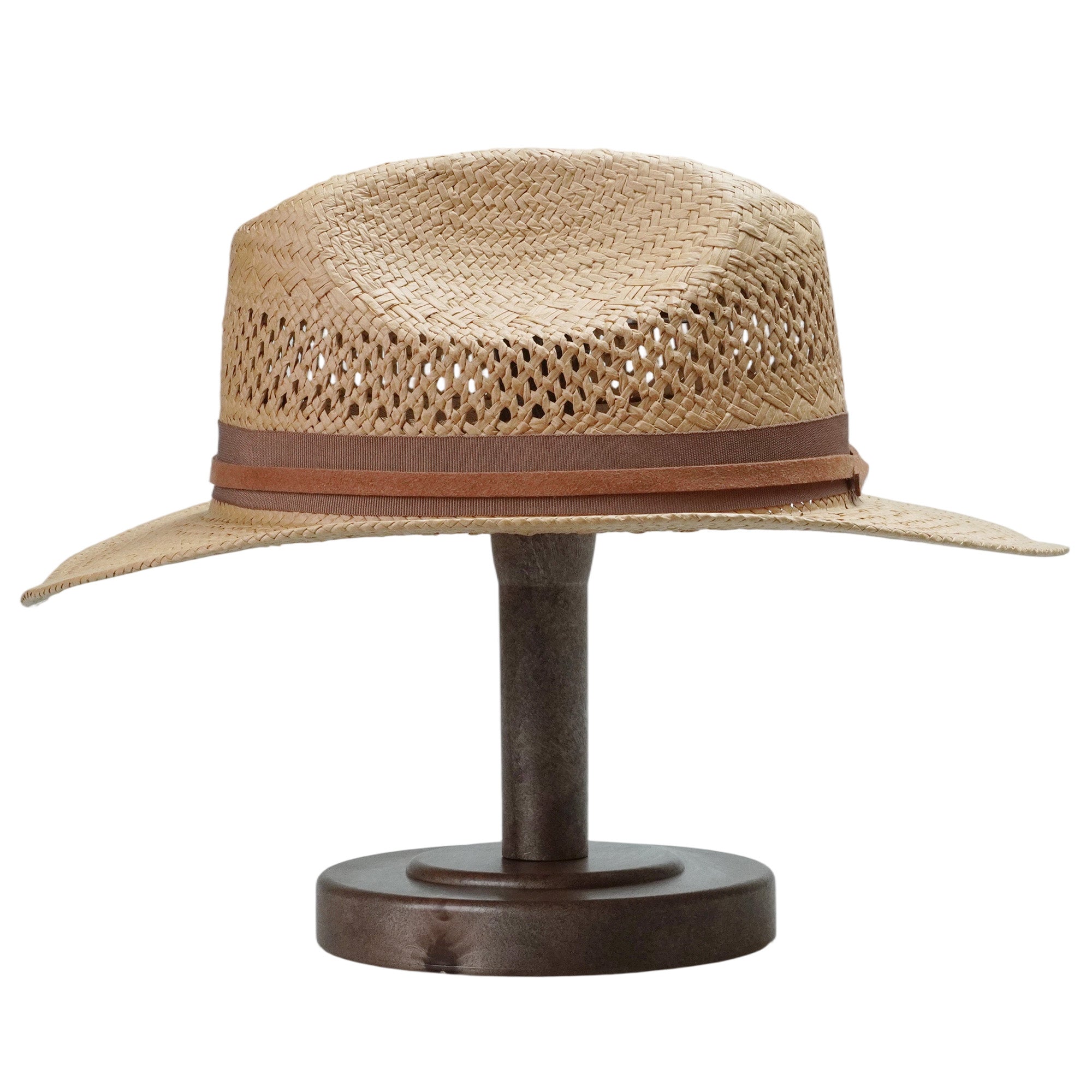 Natural Straw Hat with Simple Brown Bow & Thin Cord