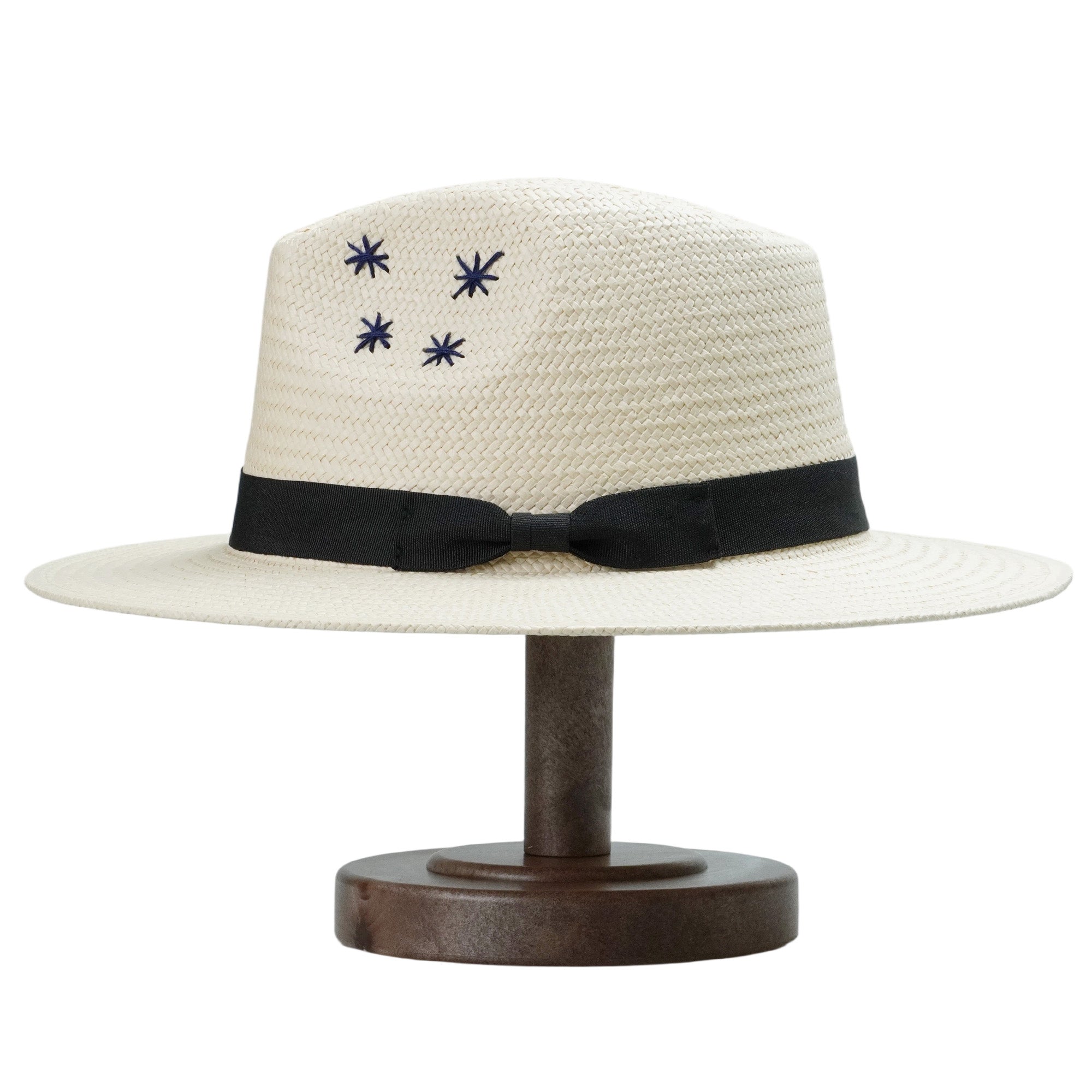 Off-White Straw Hat - Classic Teardrop with Star Detail