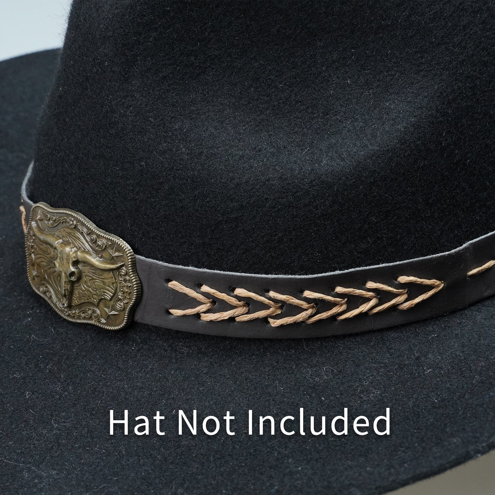 SHEEP HEAD METAL LEATHER HAT BAND