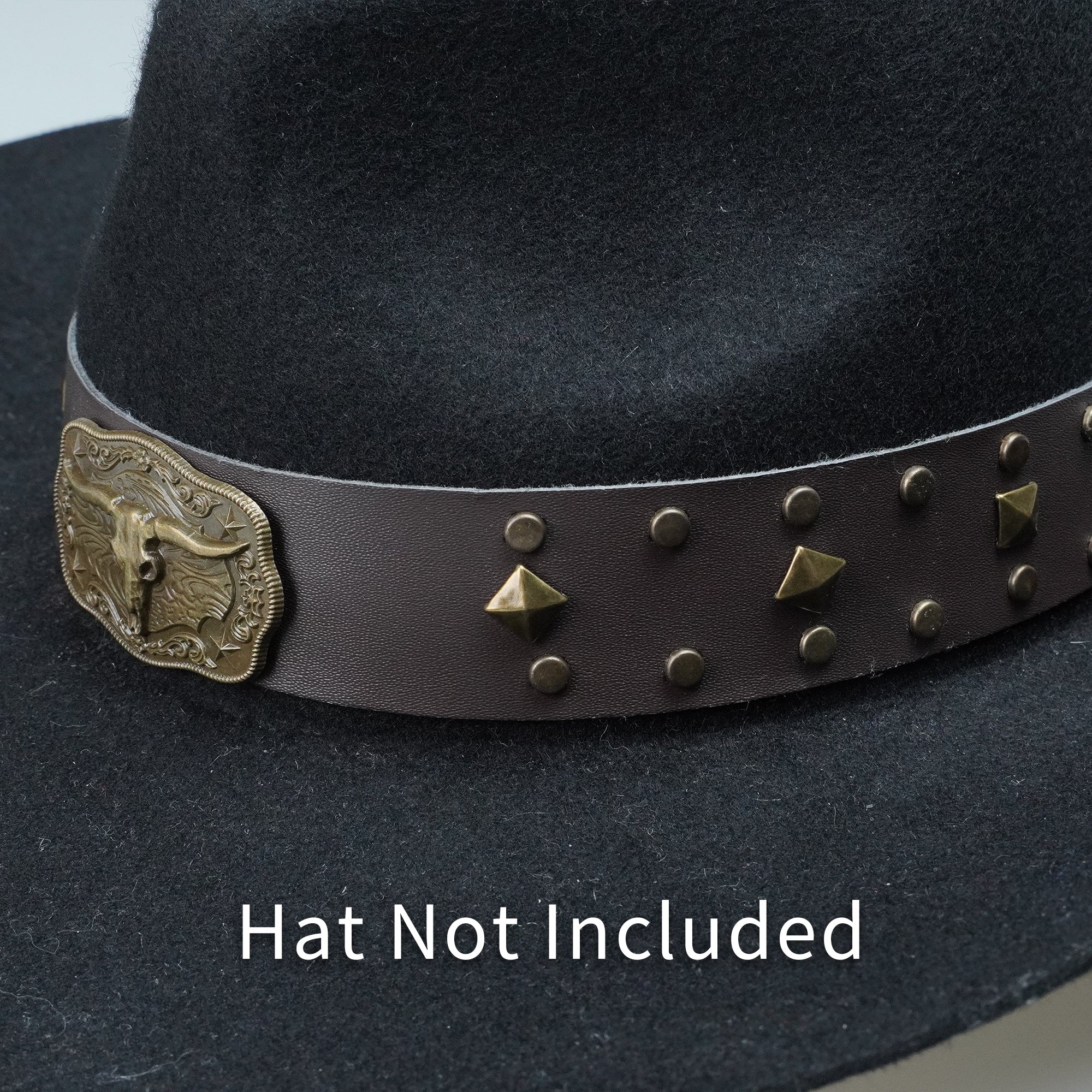 SHEEP HEAD STUDD LEATHER HAT BAND