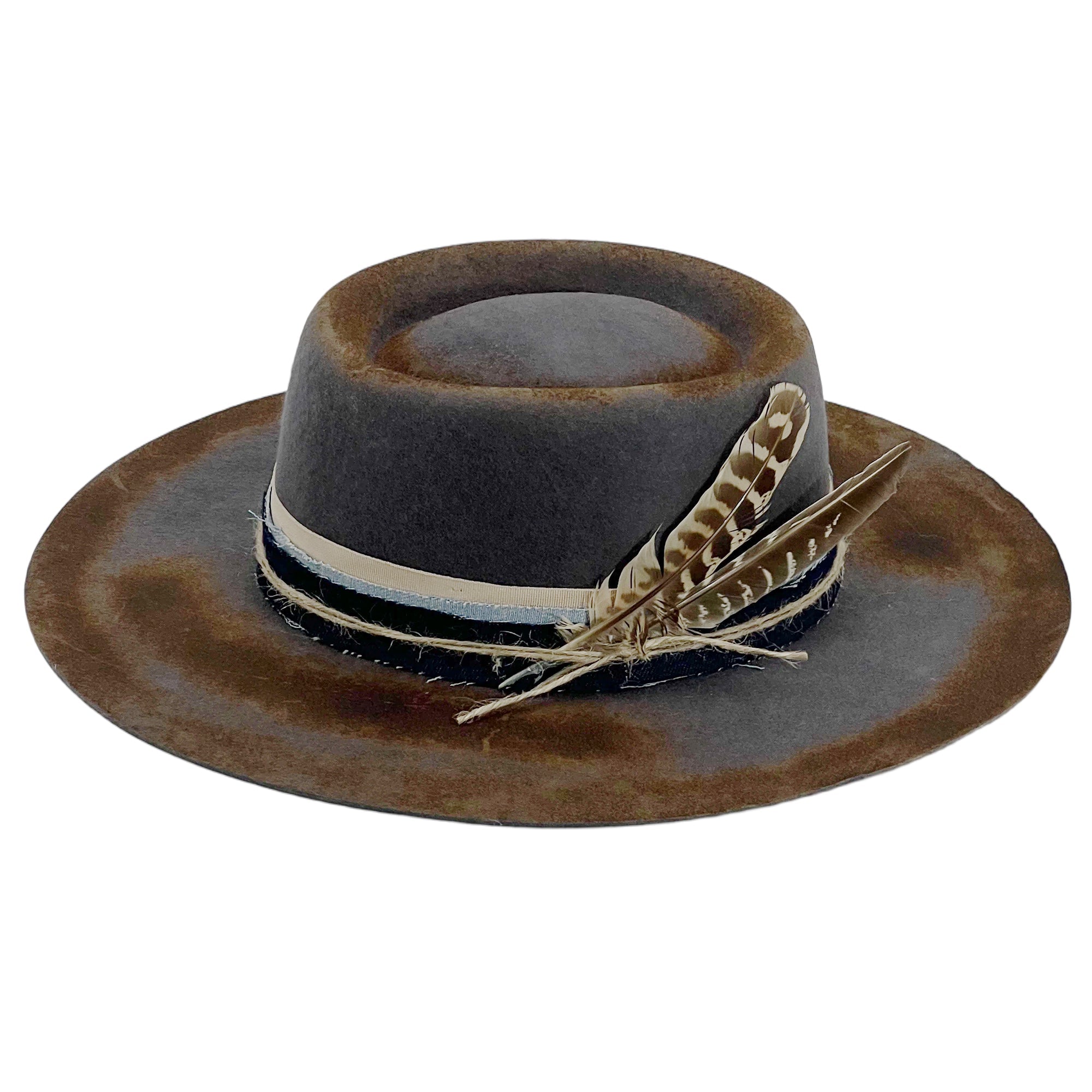Night Sky Custom Flat-Brim Wool Felt Cowboy Hat
