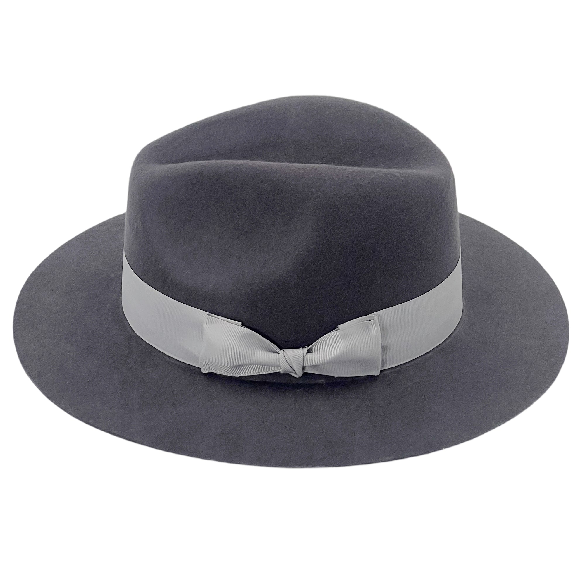 Modern Gray Hat – Elegant Satin Accent