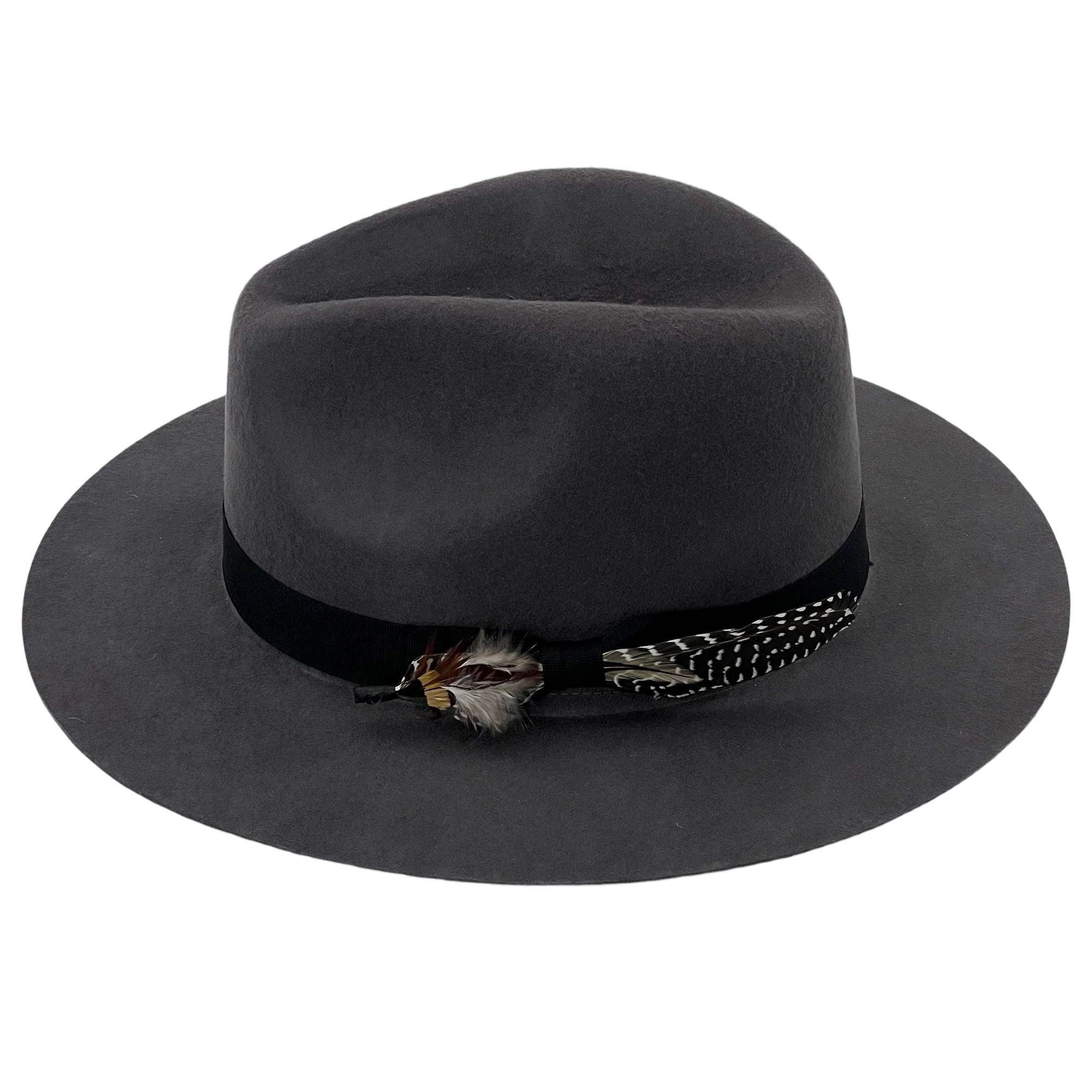 Charcoal Fedora – Custom Feather Accent