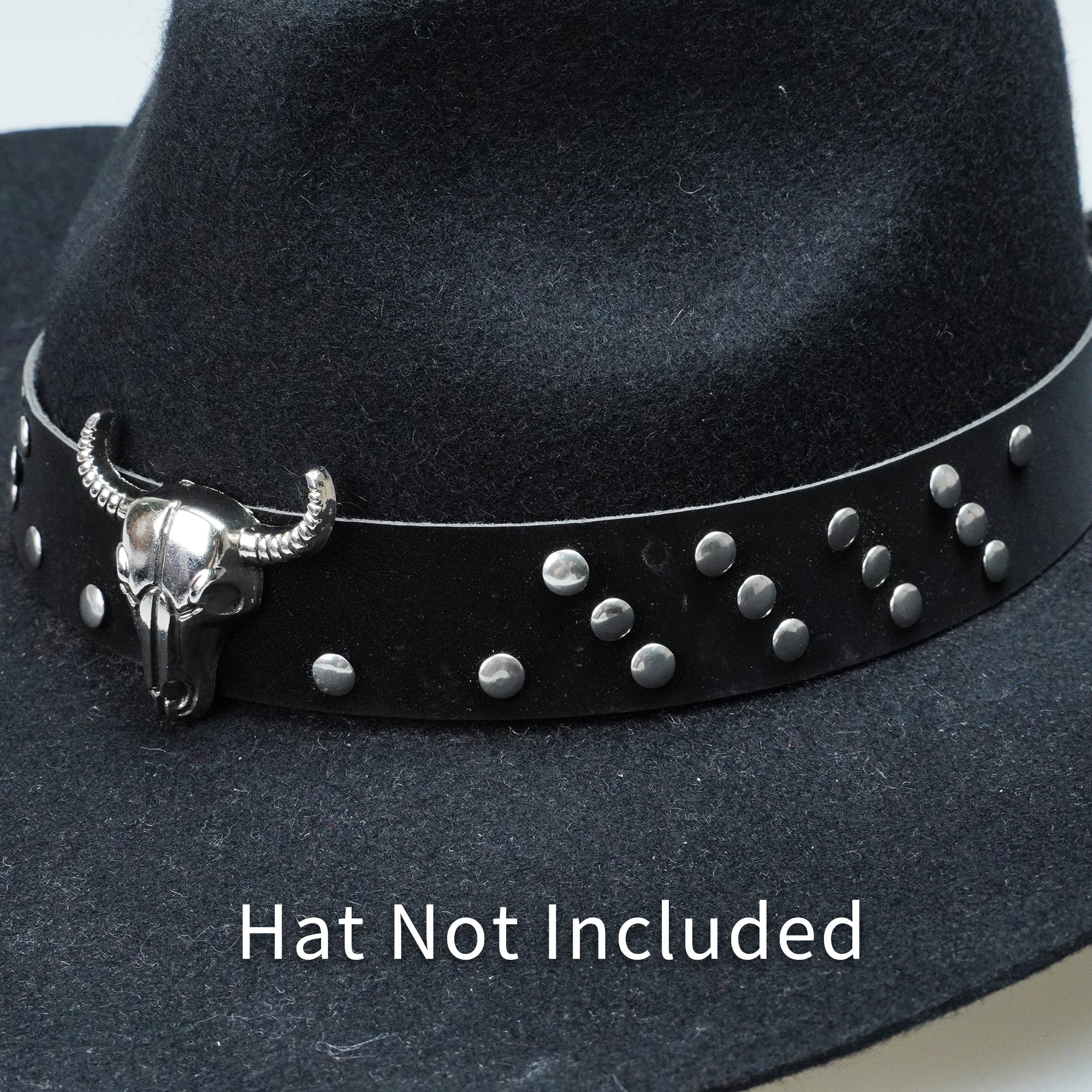 BULL HEAD METAL LEATHER HAT BAND