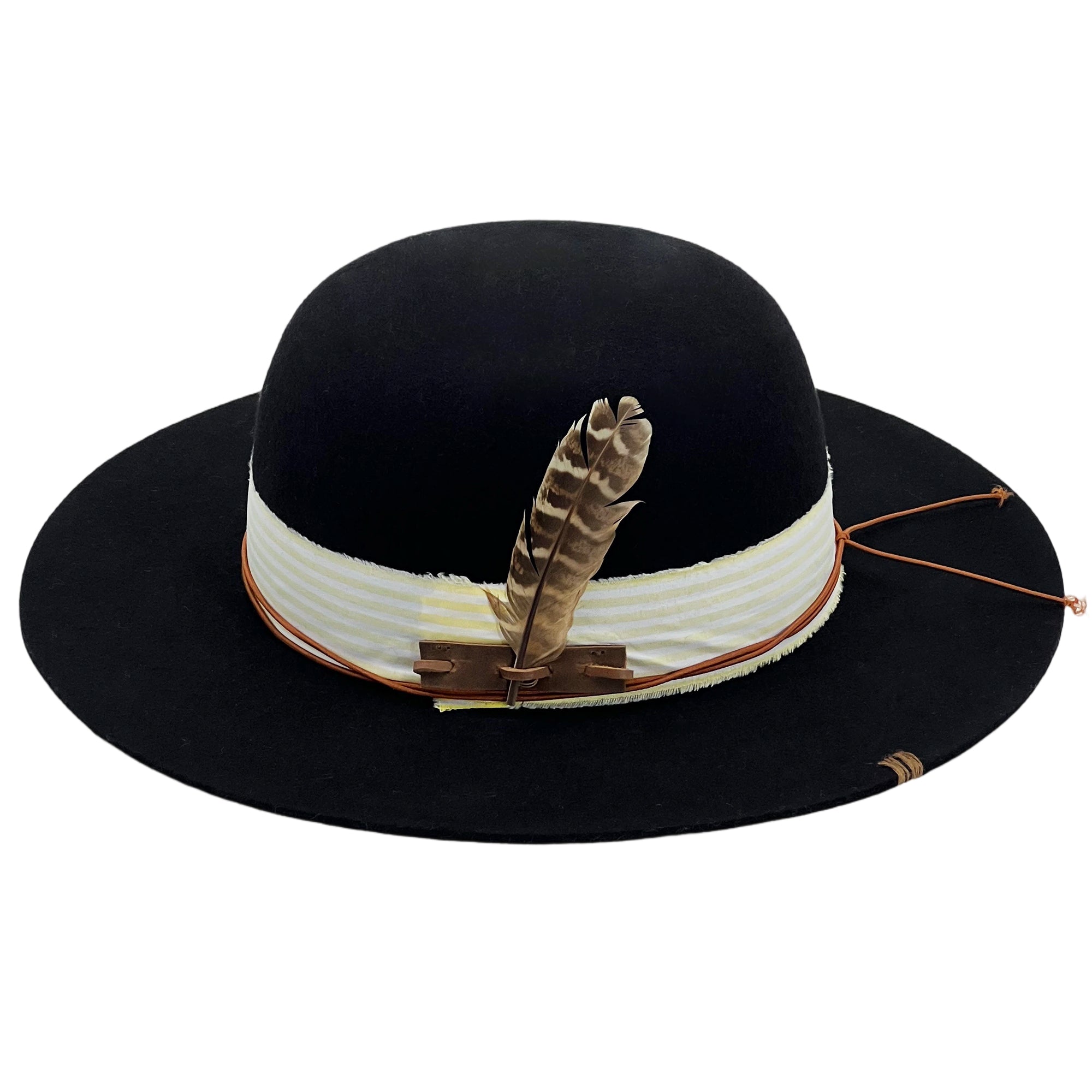 Black Flat-Brim – Striped Band