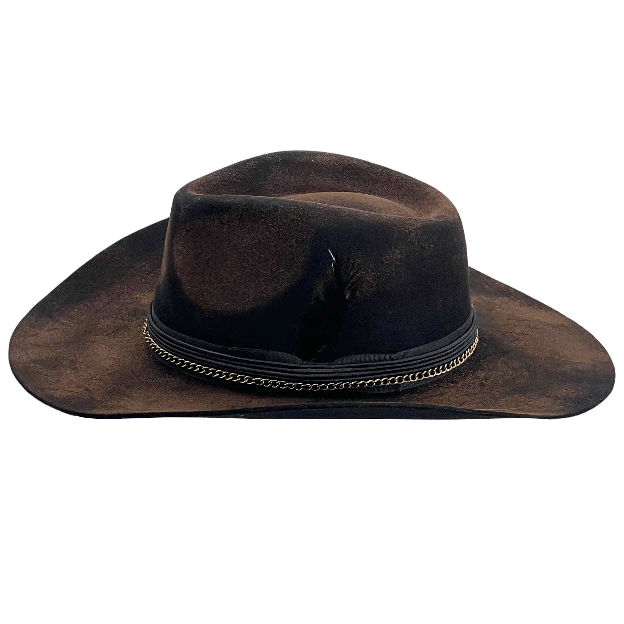 Vintage Midnight Maverick Leather Felt Fedora