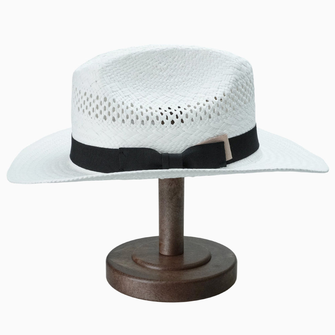 Elegant White Breathable Straw Fedora with Black Ribbon Bow