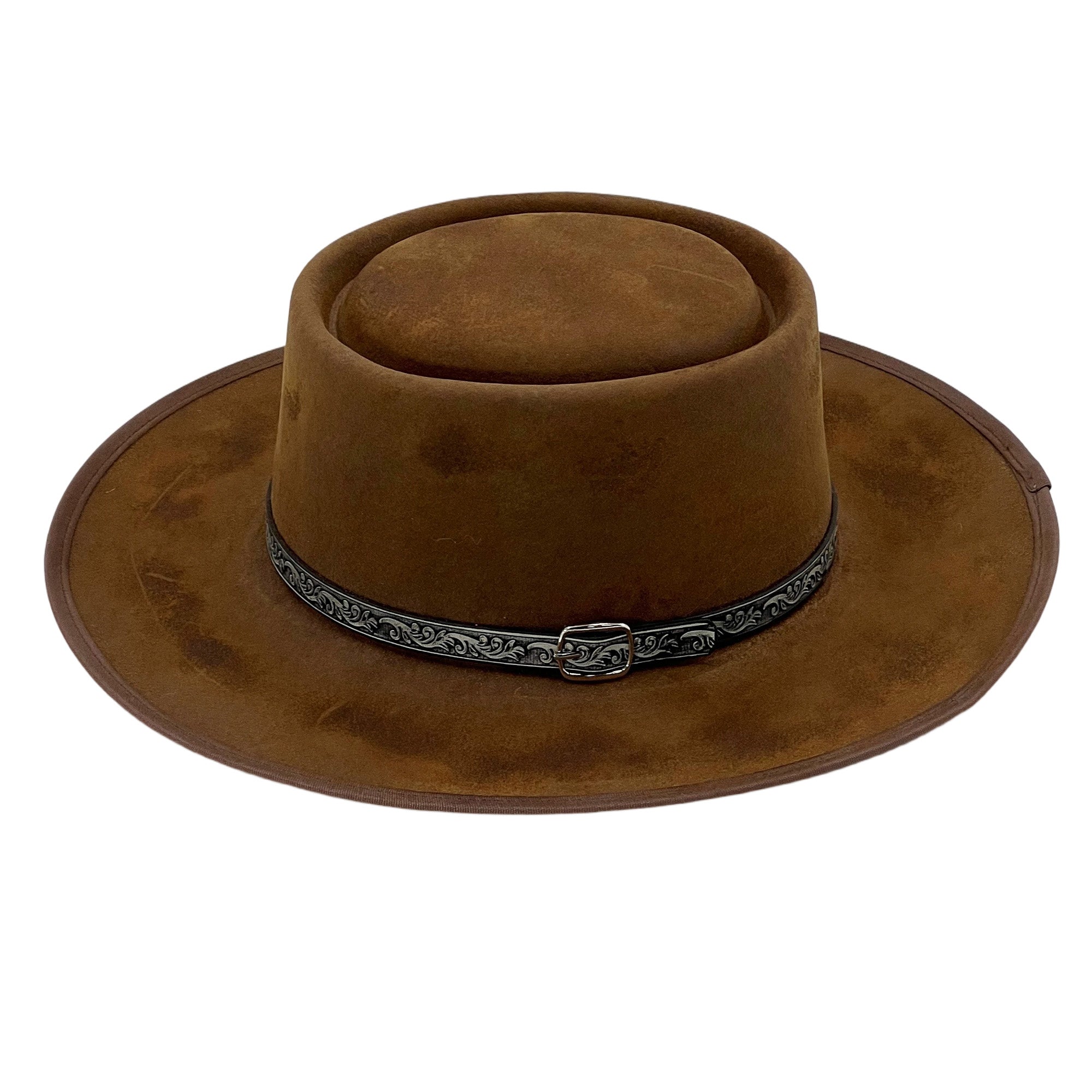 Premium Tan Felt Gambler Hat