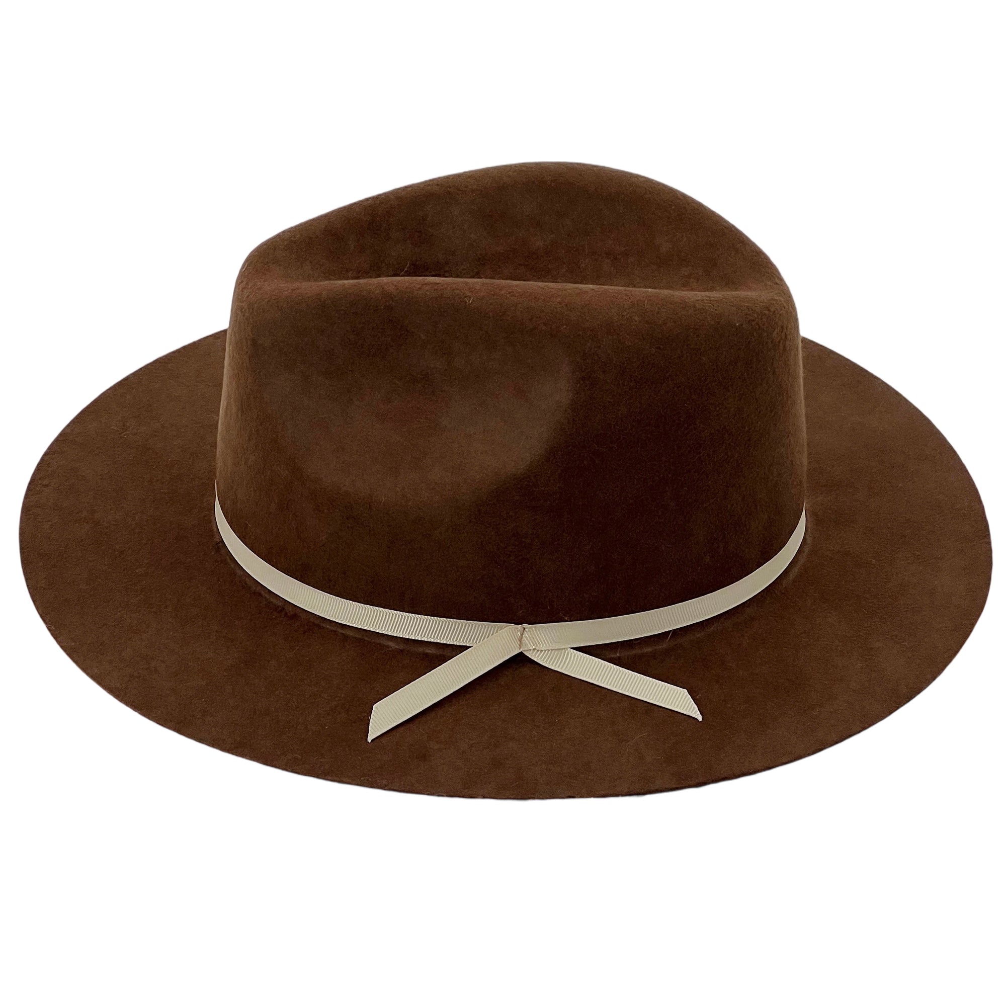 Brown Felt Fedora – Clean Lines, Ribbon Trim