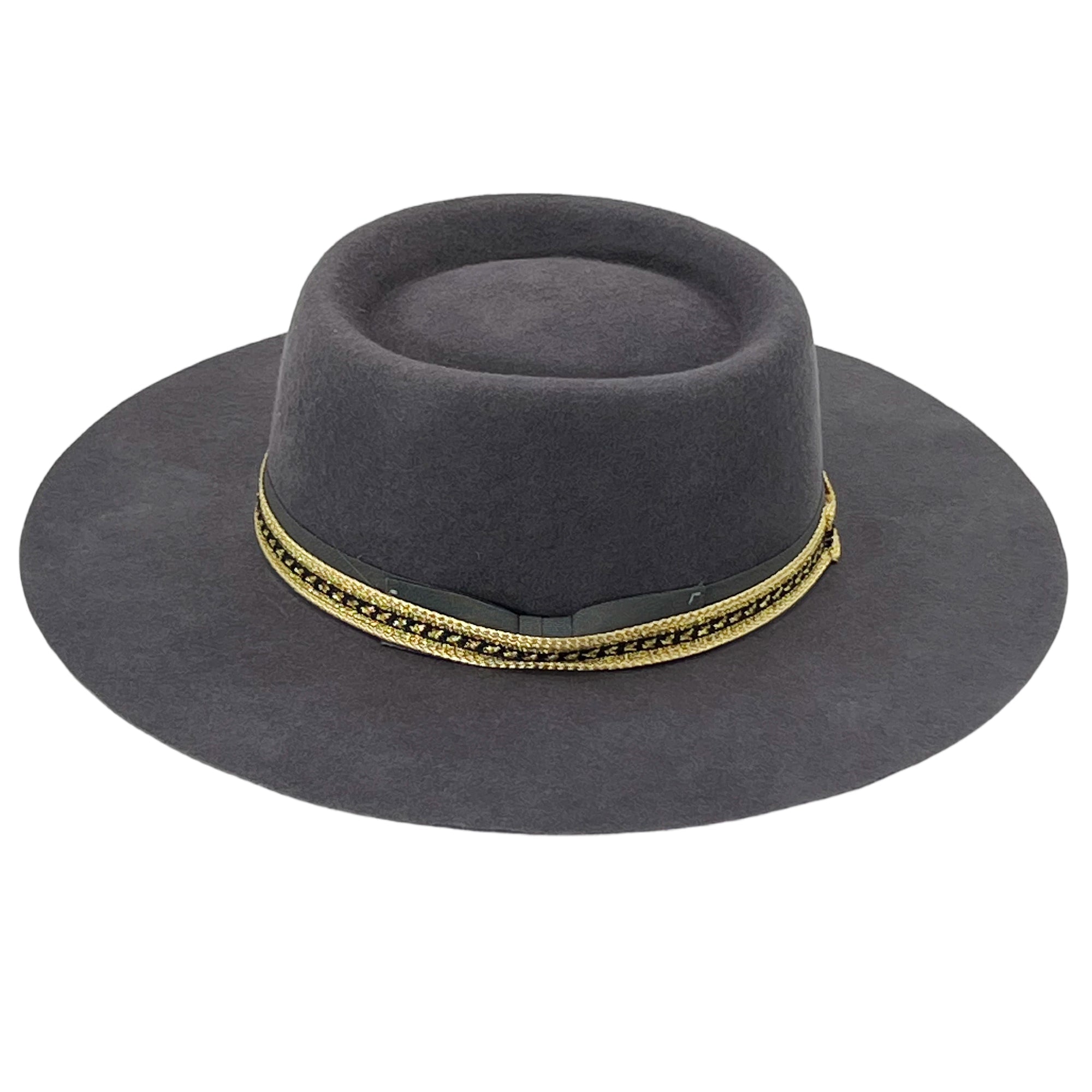 Gray Western Hat – Subtle Metallic Trim