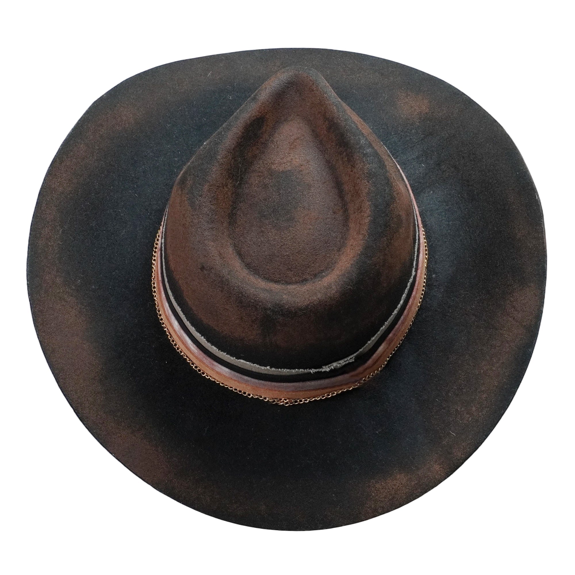 Classic Teardrop Crown - Black with Distressed Burnt Finish
