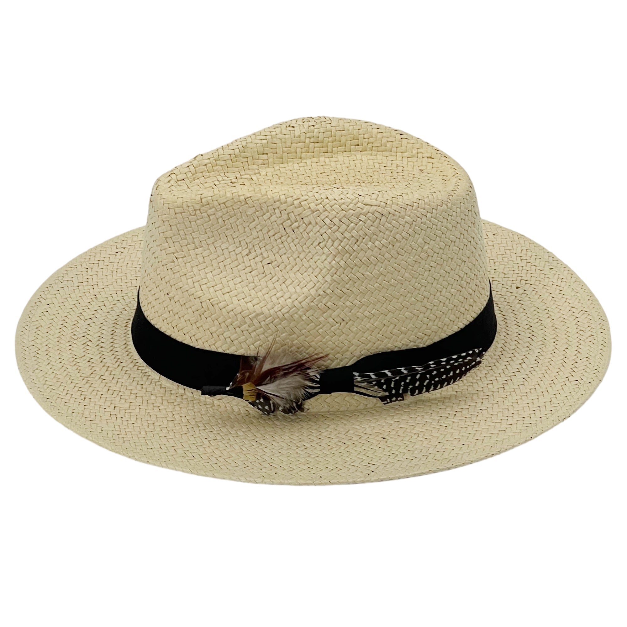 Flat-Brim Summer Hat – Custom Feather Detail