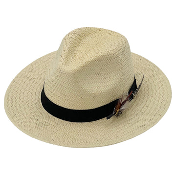 Flat-Brim Summer Hat – Custom Feather Detail