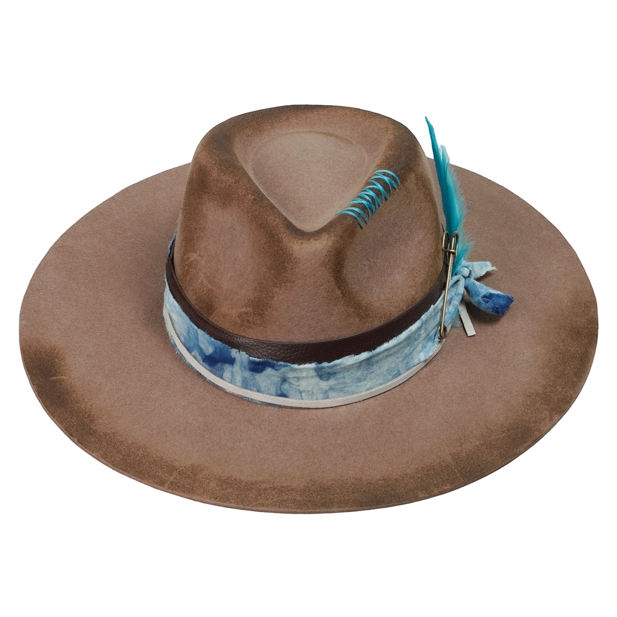 Refined Felt Hat – Burnt Finish, Eclectic Band Accent