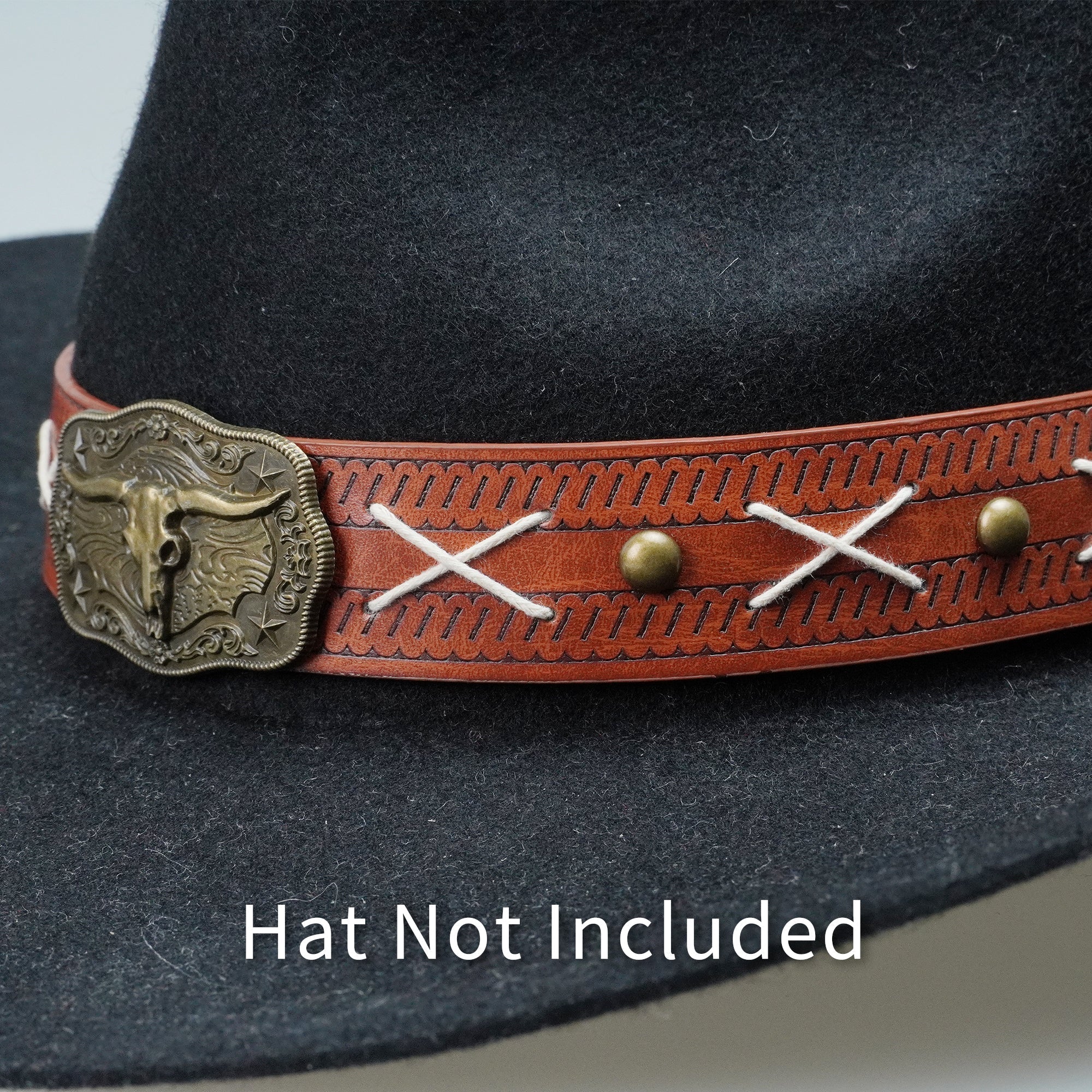 VINTAGE GOAT METAL LEATHER HAT BAND