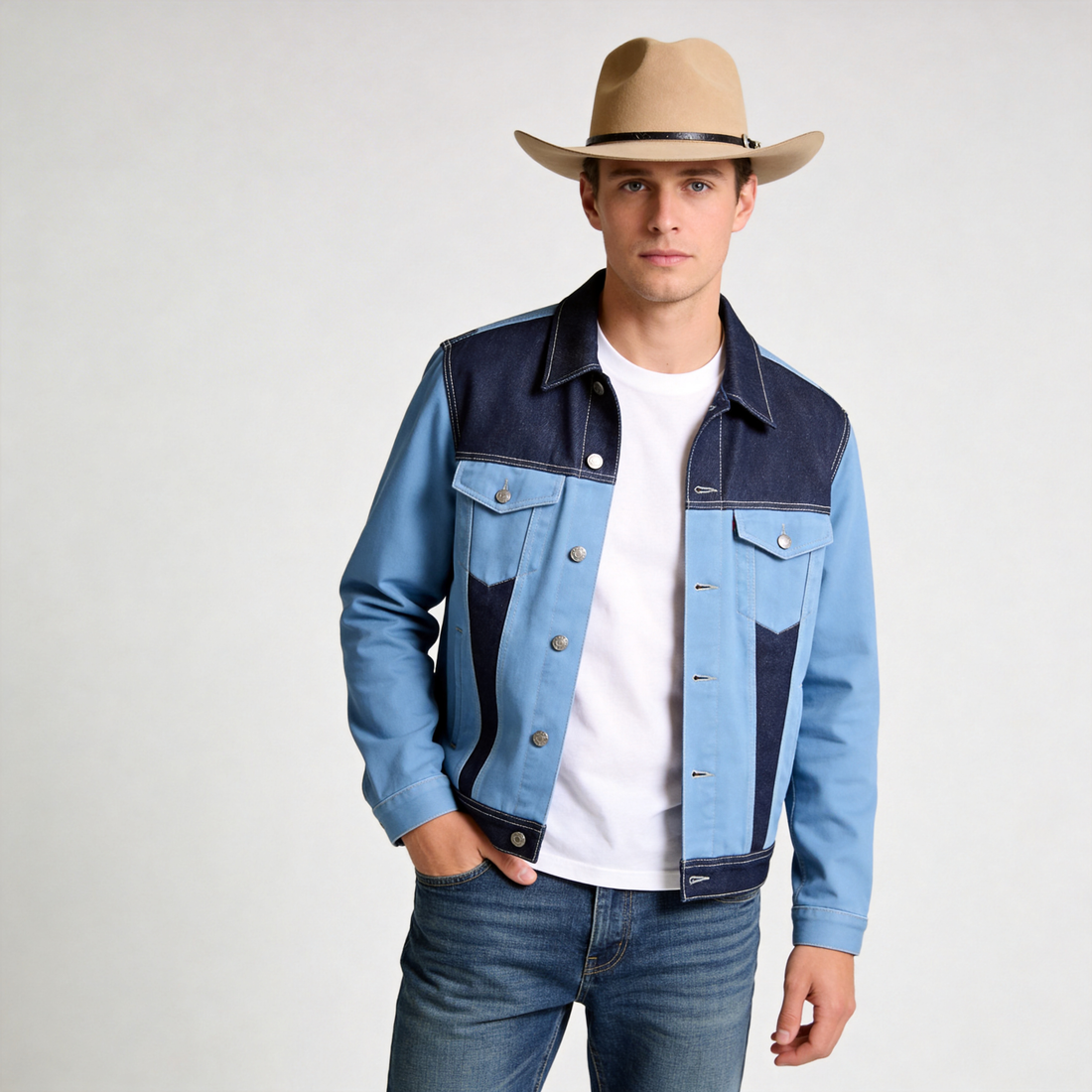 Khaki Cowboy – Minimalist Leather Accent