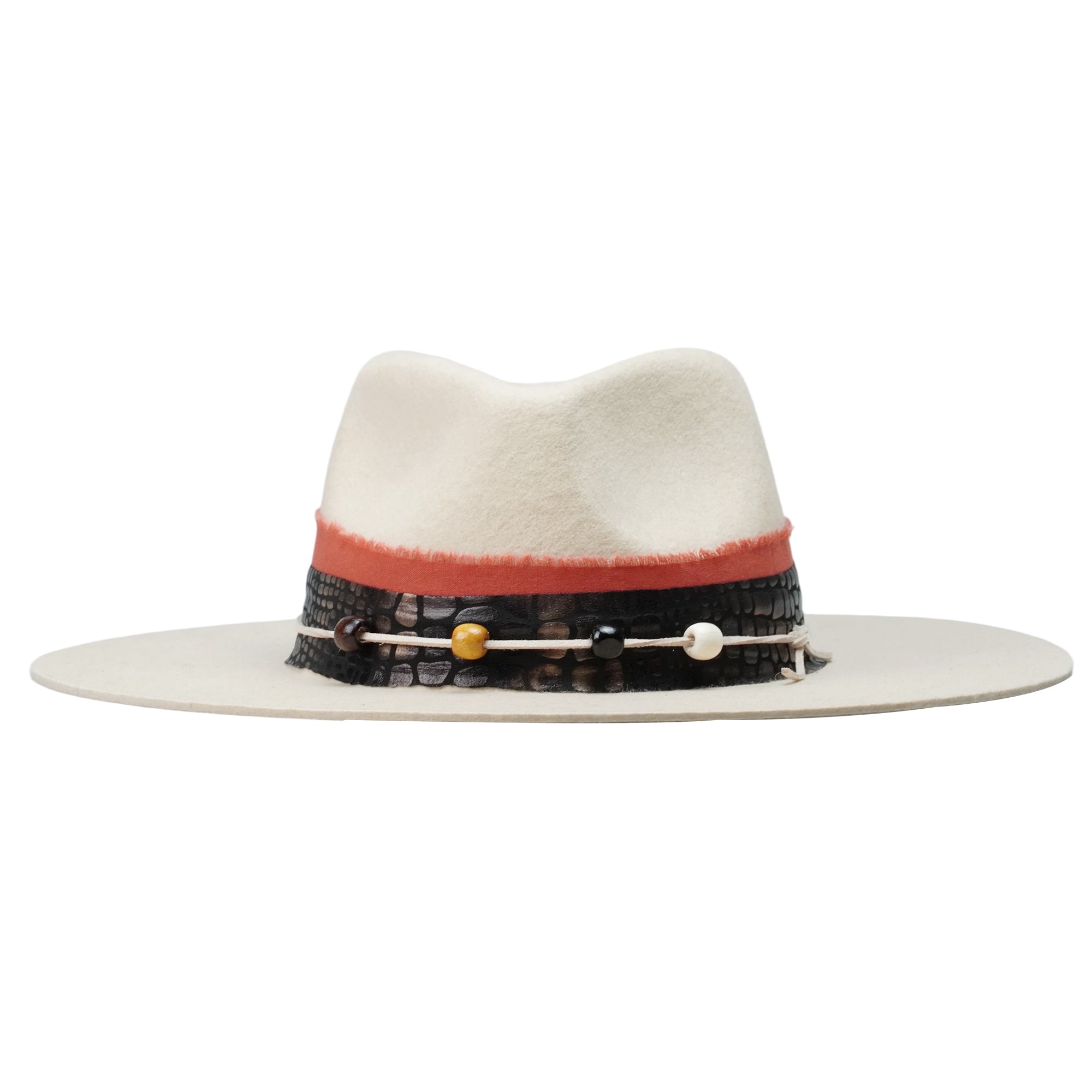 Felt Teardrop Hat with Vibrant Bead Detailing