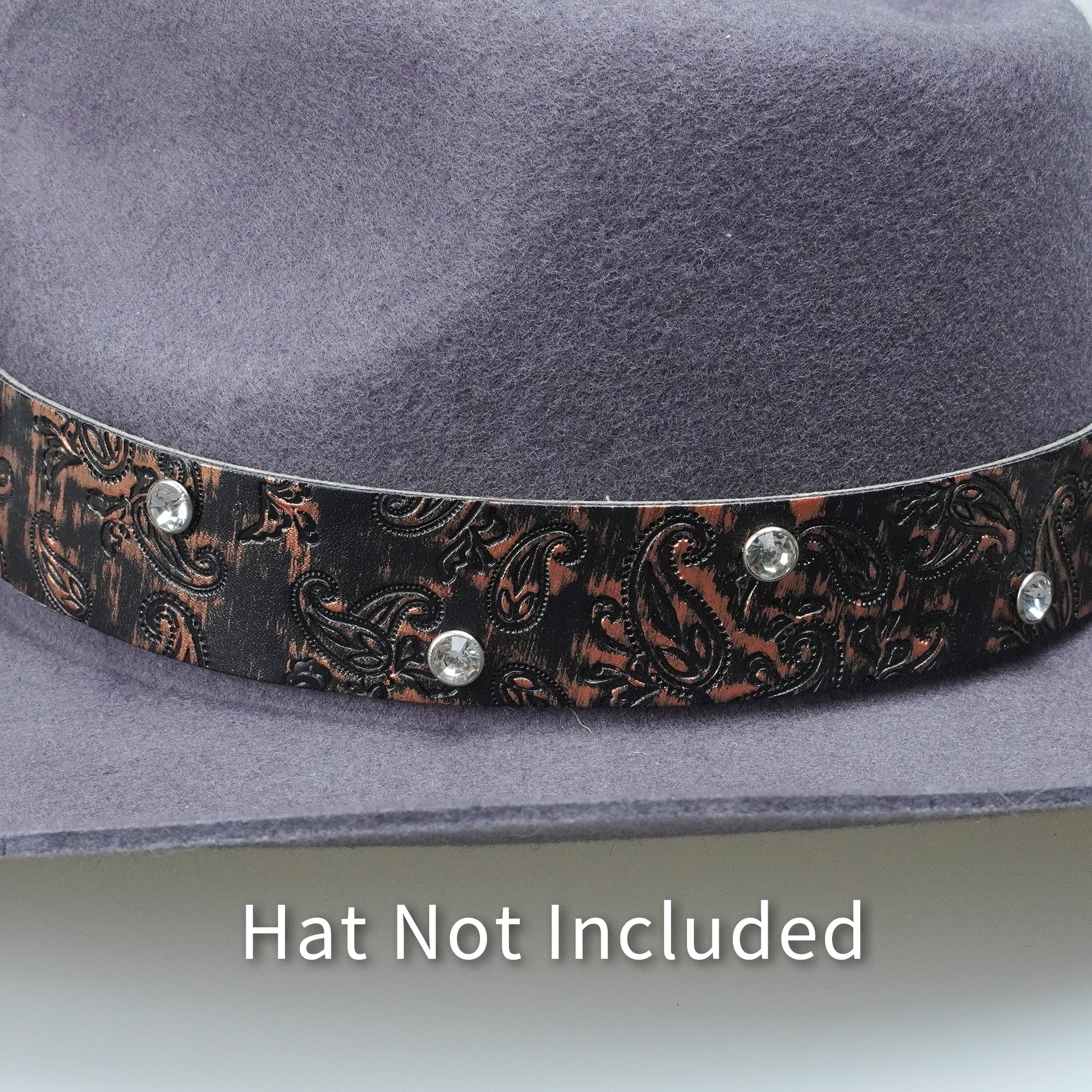 HEART METAL LEATHER HAT BAND