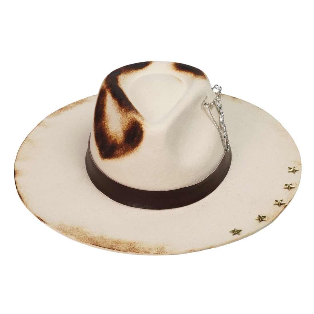 Artisan Felt Hat – Distressed Edge, Celestial Stars