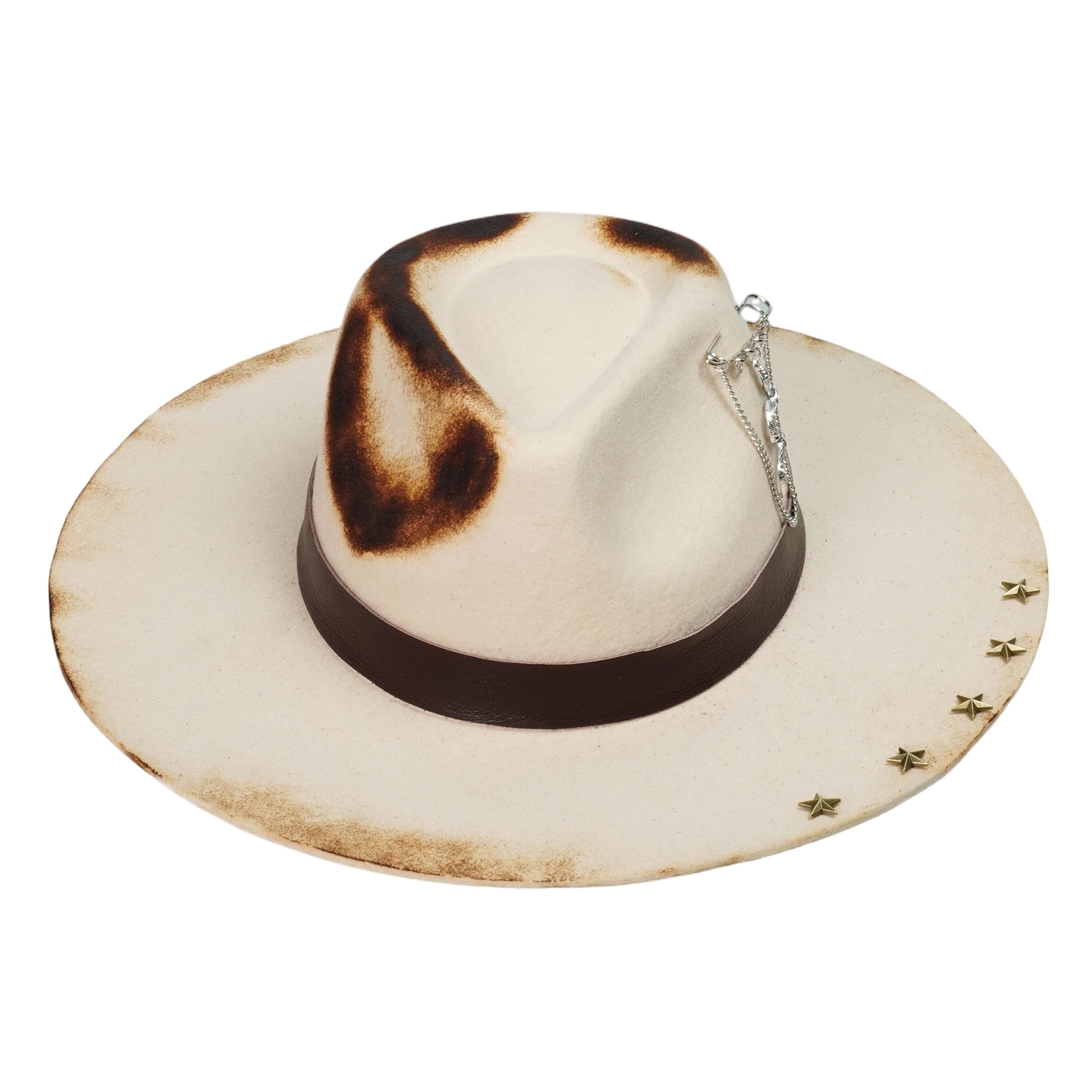 Artisan Felt Hat – Distressed Edge, Celestial Stars