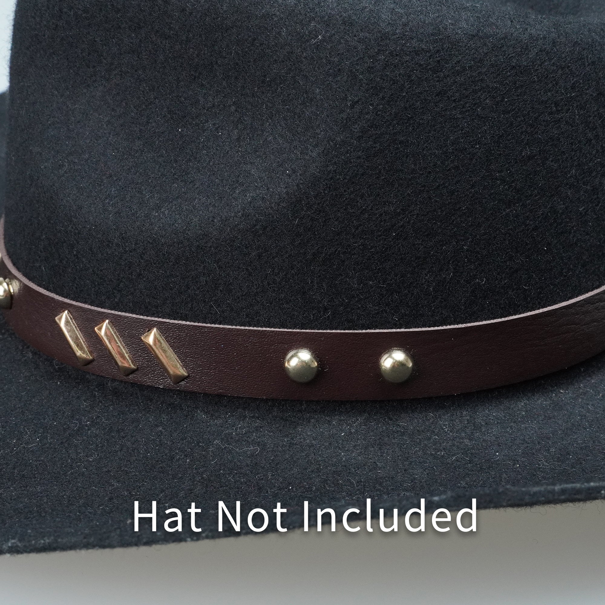 BLACK BROWN GOLD STUD HAT BAND