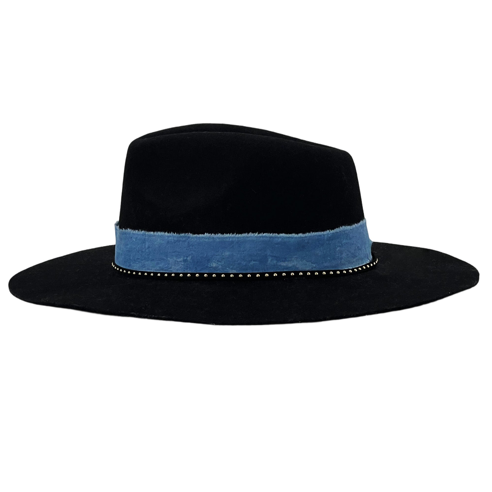 Premium Wide-Brim – Denim-Blue Trim