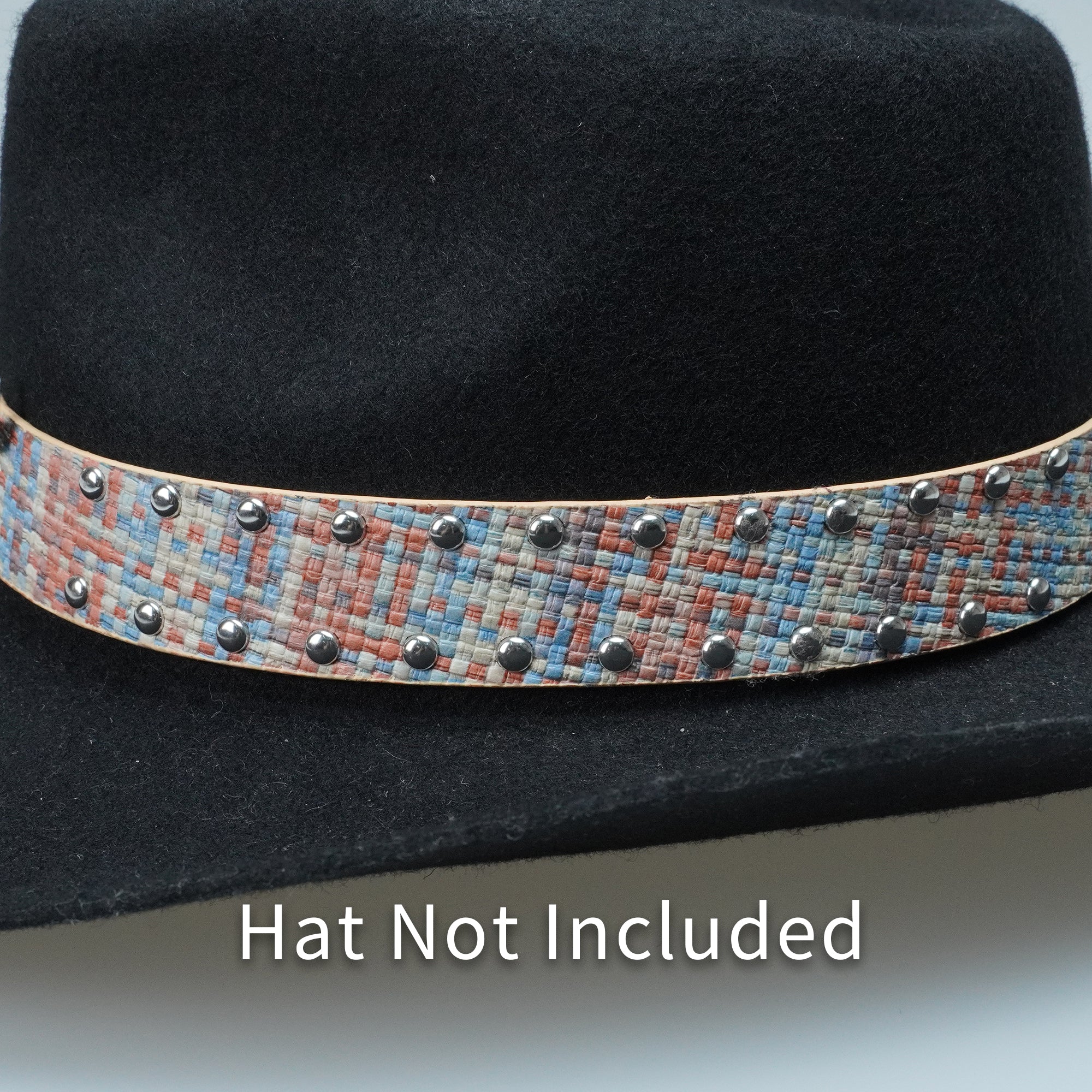 COLORFUL BRAIDED METAL LEATHER HAT BAND