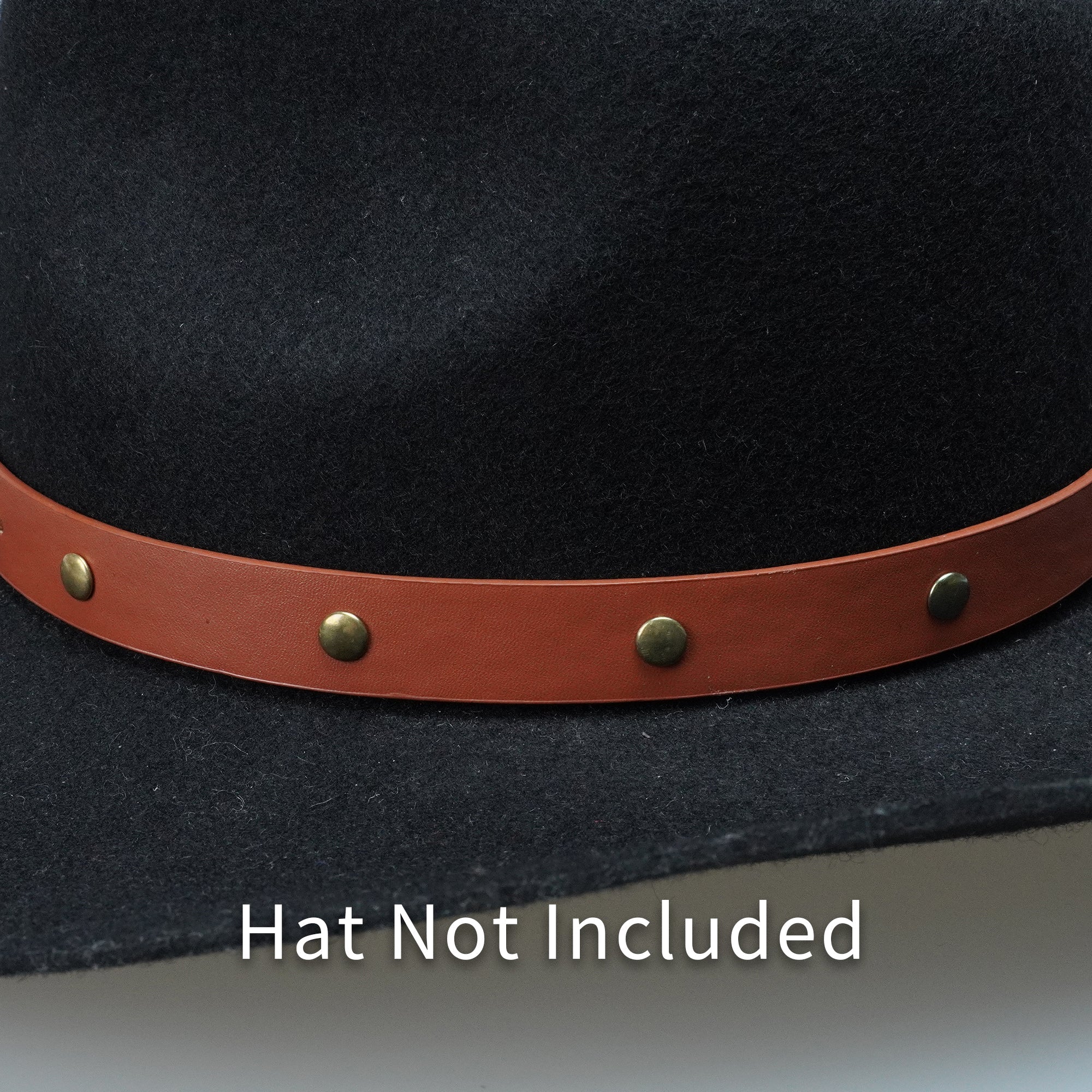 COPPER STUDDED LEATHER HAT BAND