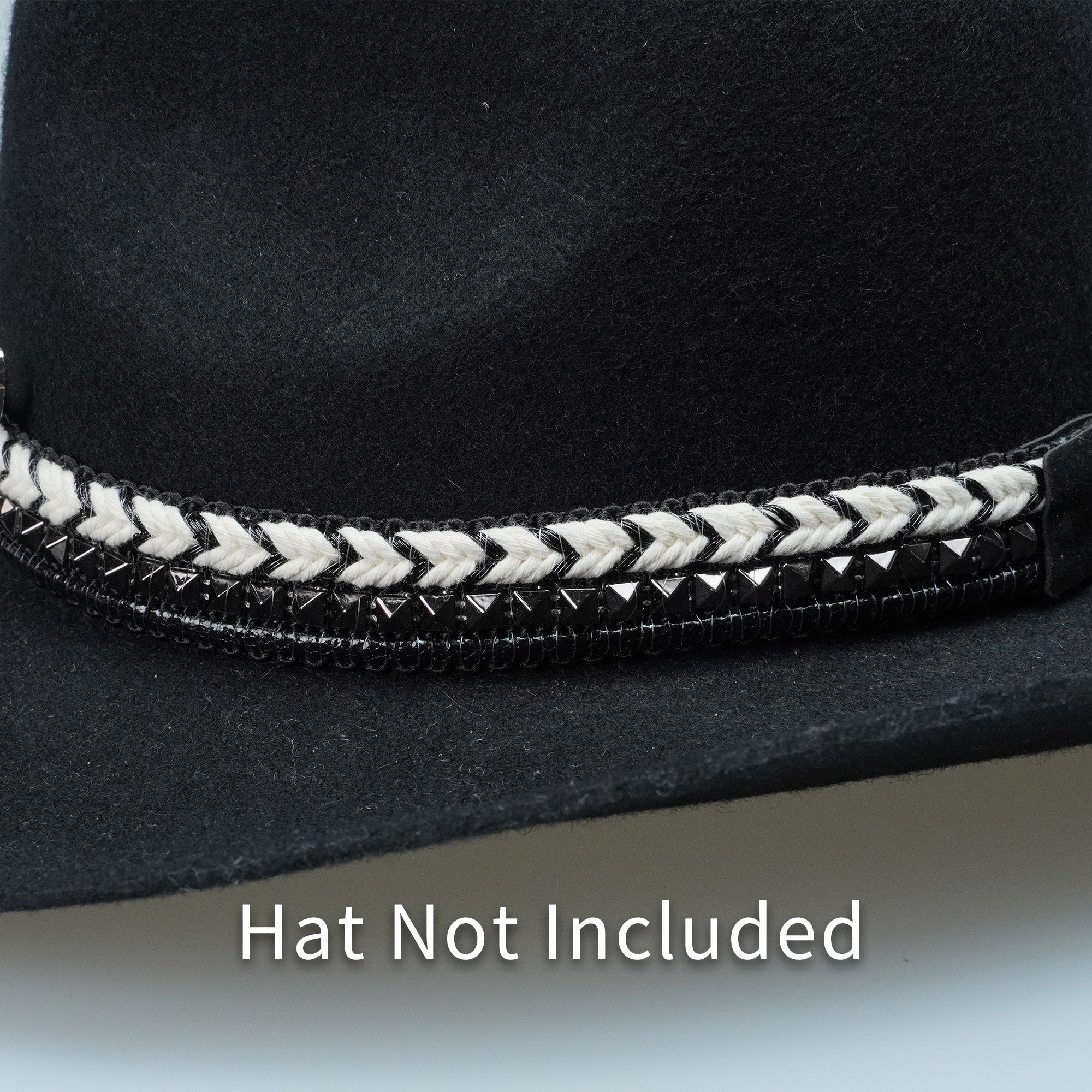 WOVEN BULL HEAD METAL HAT BAND