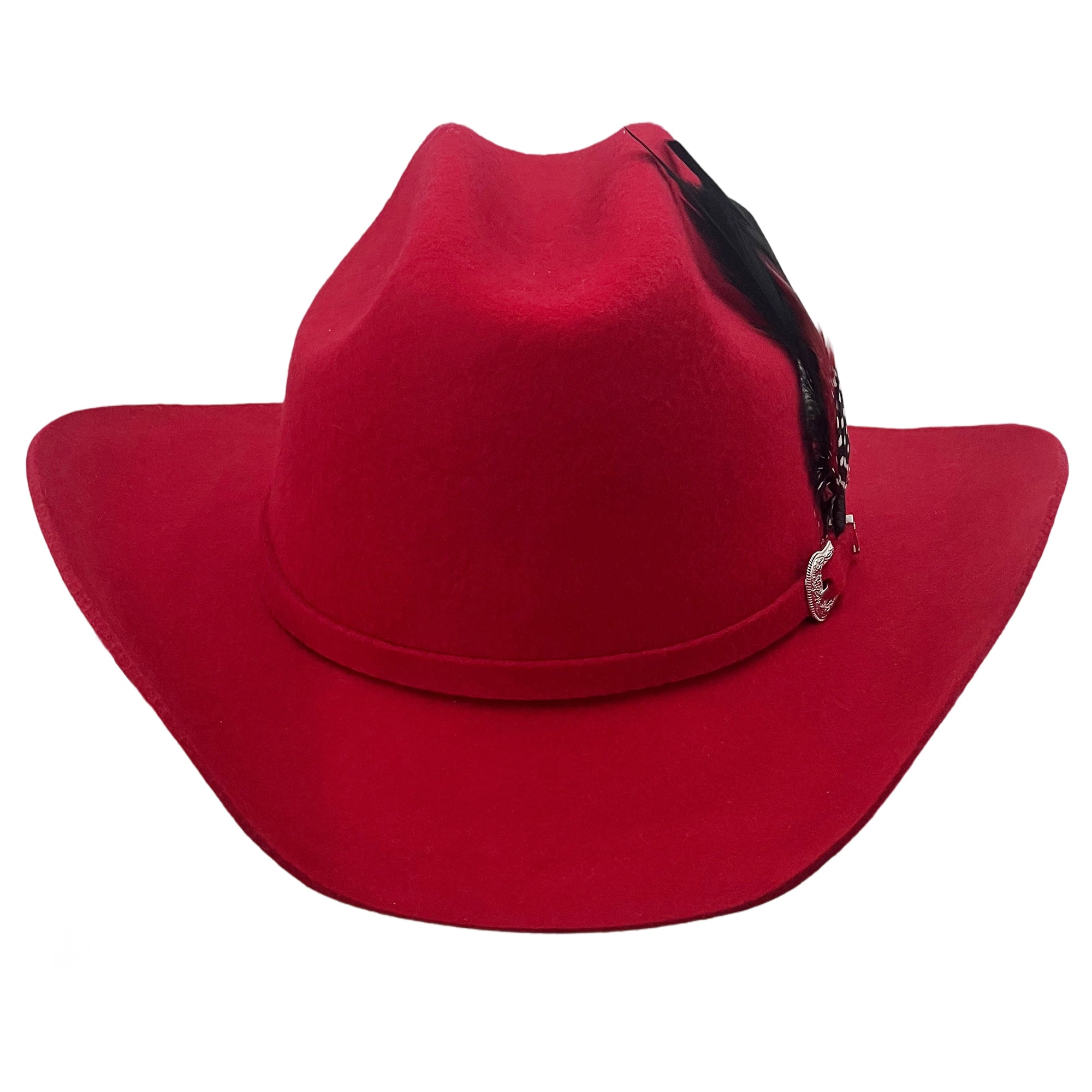 Modern Crimson Hat – Felt Band Accent