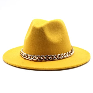 Solid Color Flat-Brim – Chain Band Design