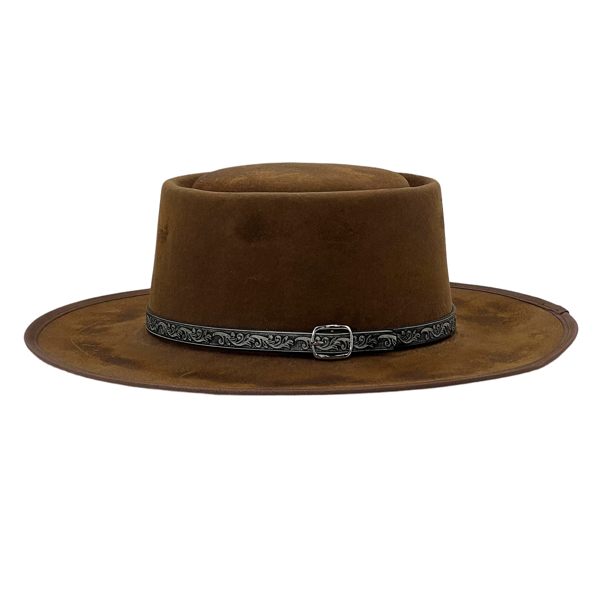 Premium Tan Felt Gambler Hat